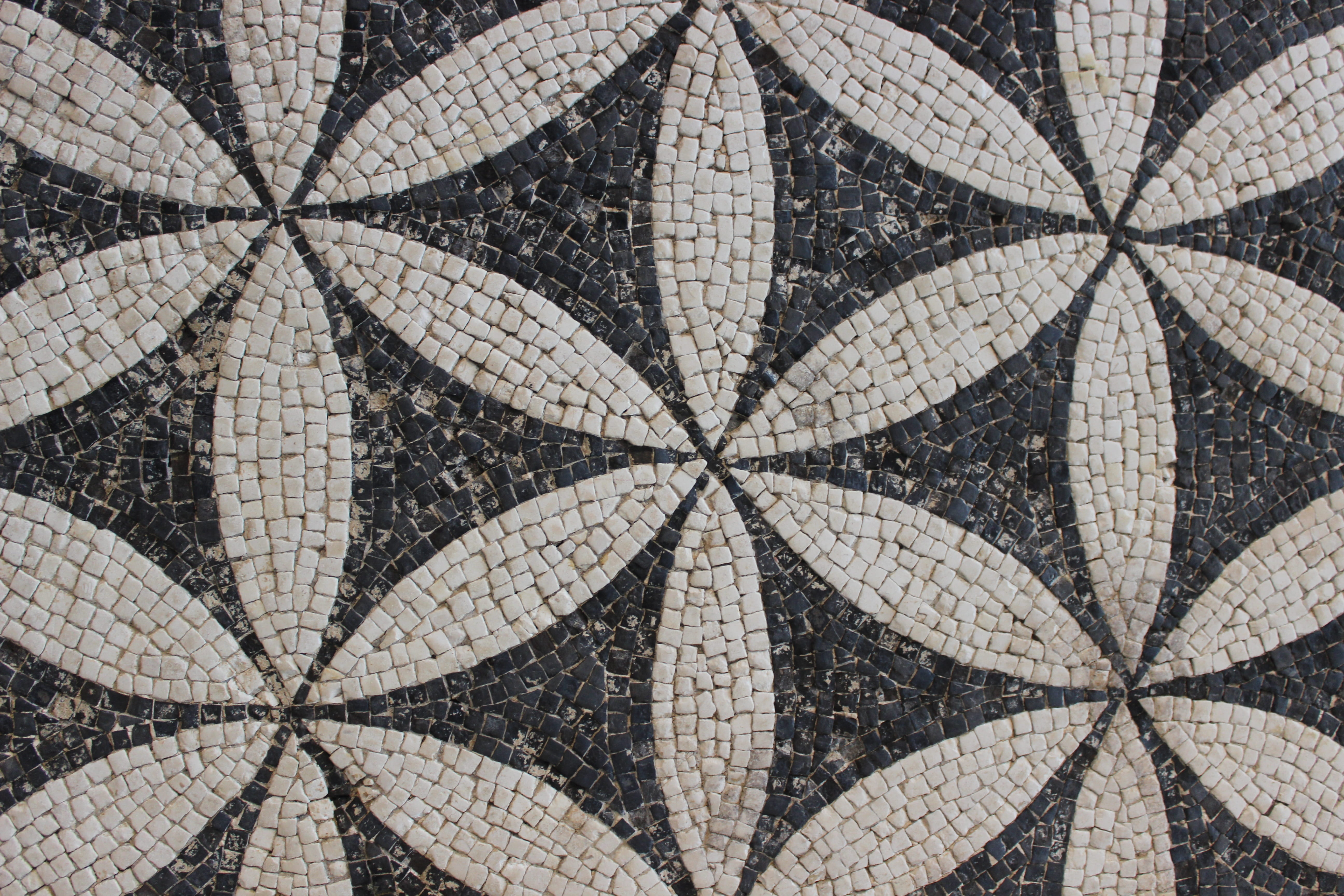 backgrounds, vestige, archaeology, 5K, floral pattern, art and craft, repetition, antique, textured, mosaic, full frame, st-roman-en-gal, architecture, HD Wallpaper
