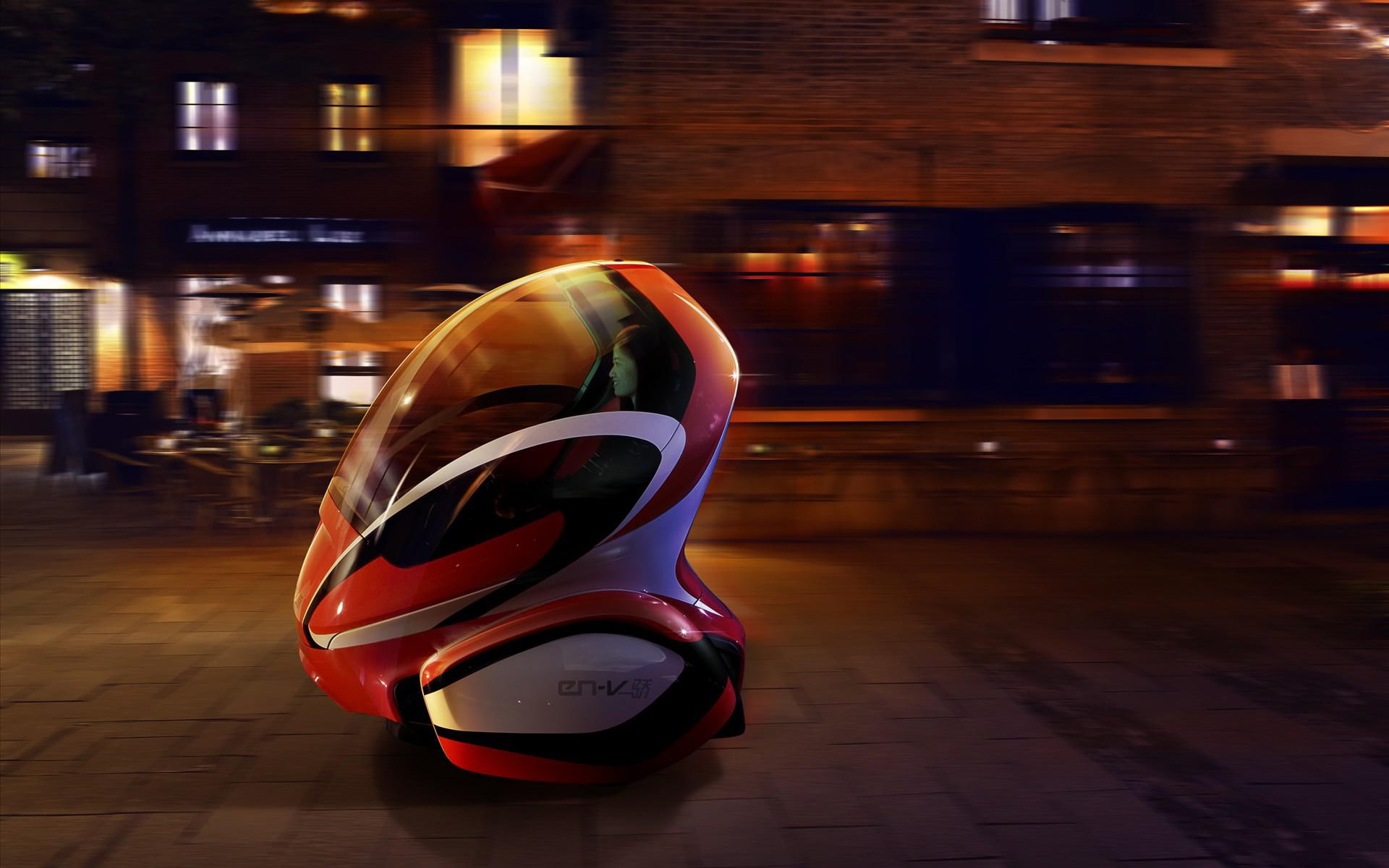 shaped, red, car, en, egg, concept, gm, white, other cars, 1080P, v, cars, HD Wallpaper