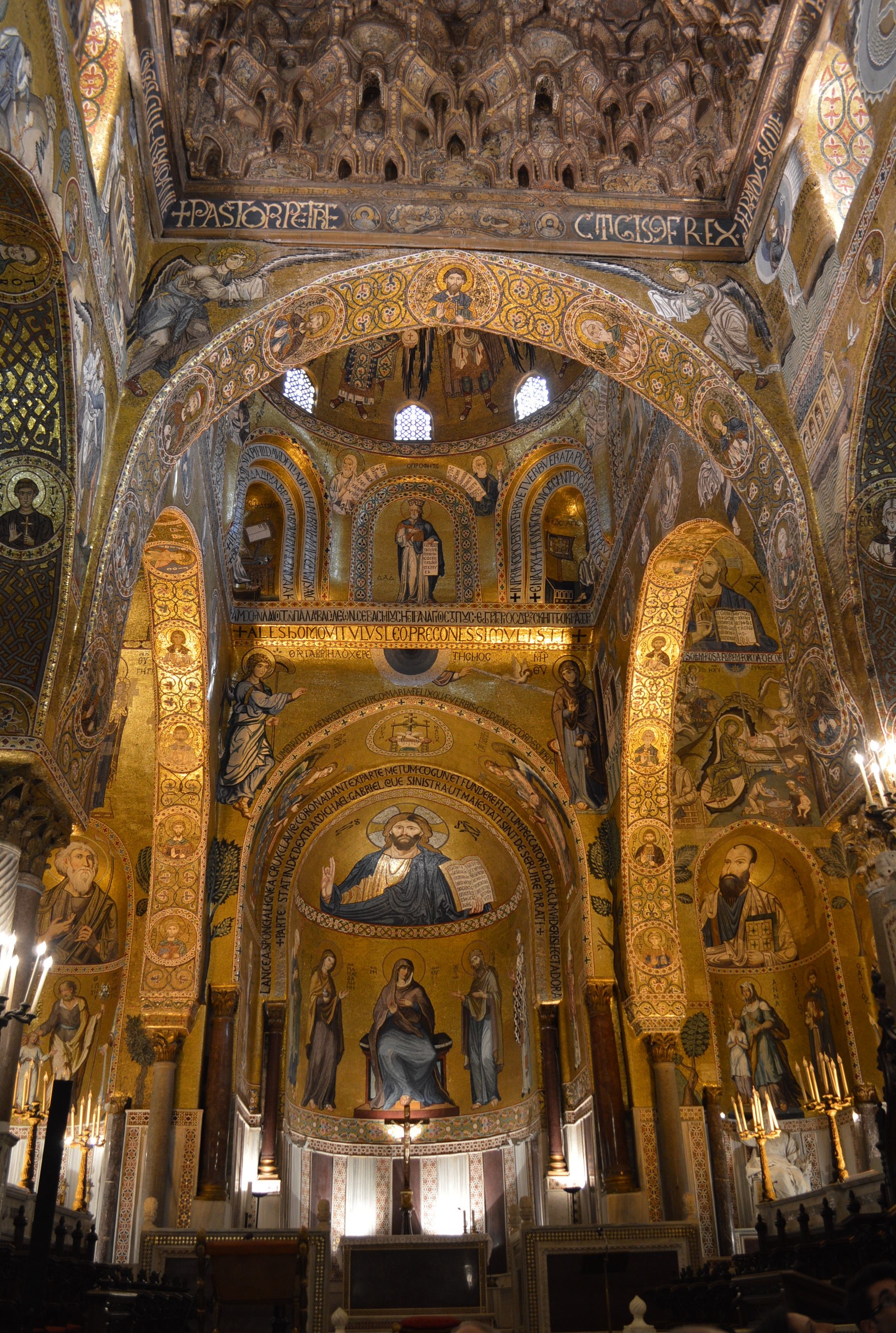 architecture and art, history, the past, church, mural, sicily, place of worship, palermo, travel destinations, ornate, no people, spirituality, architectural column, Phone HD Wallpaper