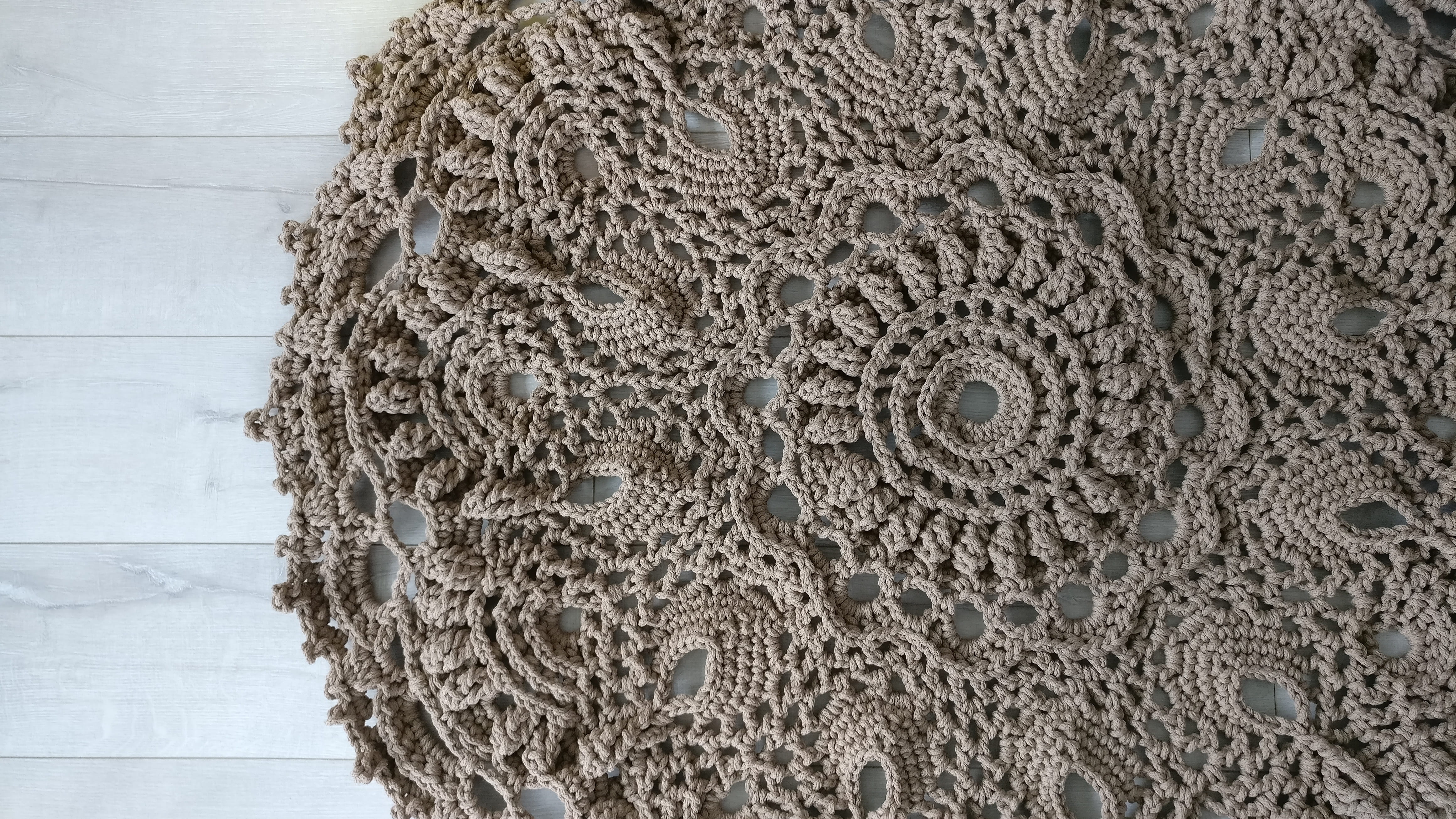 day, wall - building feature, knit, mat, still life, textured, round, pattern, crochet, creativity, shape, close-up, brown, textile, no people, flooring, HD Wallpaper
