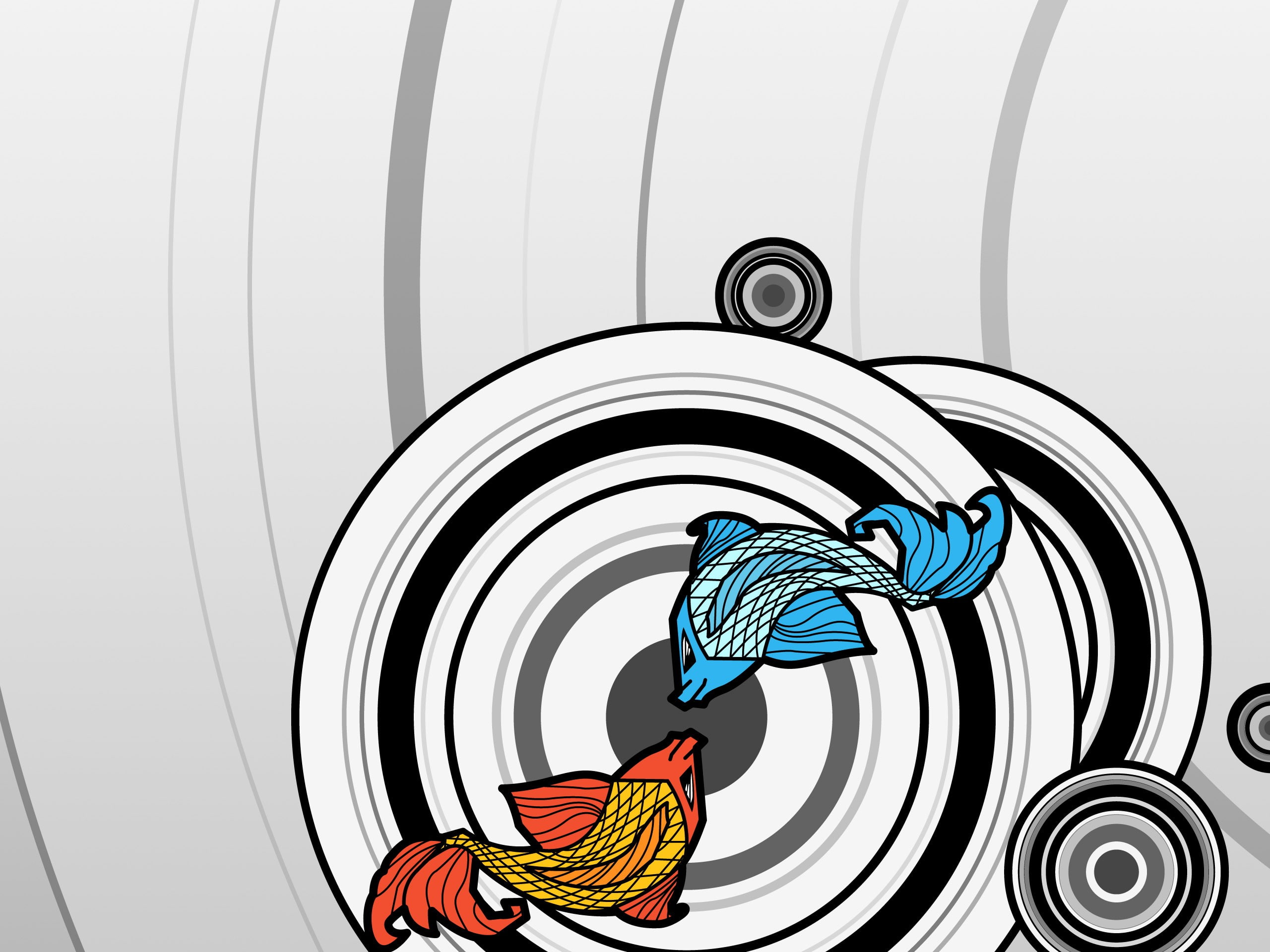 Artistic, Koi, Fish, 2K, Oriental, Vector, HD Wallpaper