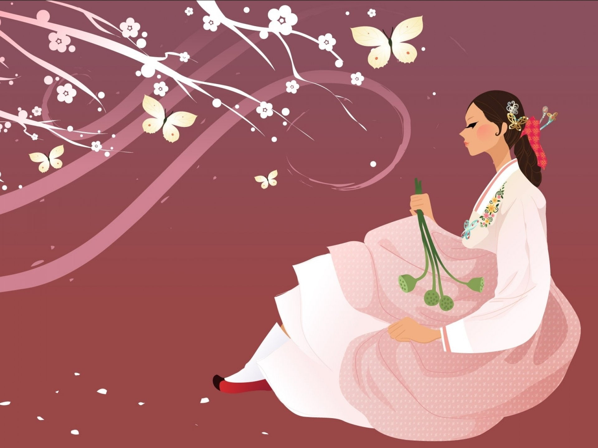 Girls, vector, korean, artwork, artistic, Korea, women, Asian, girl, female, art, Oriental, woman, 1080P, HD Wallpaper