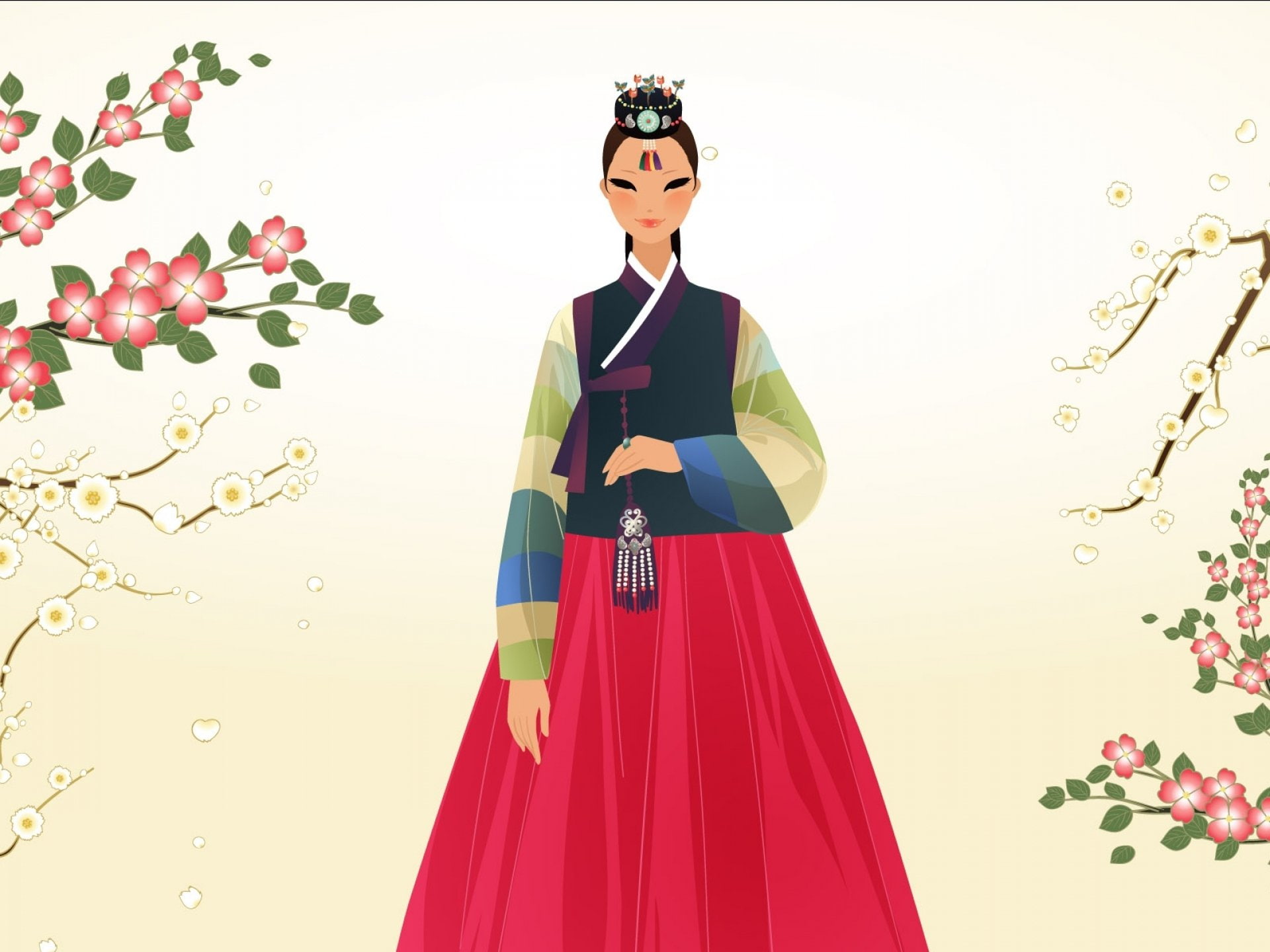 woman, artwork, 1080P, female, artistic, vector, Oriental, art, Korea, women, girl, Asian, korean, Girls, HD Wallpaper