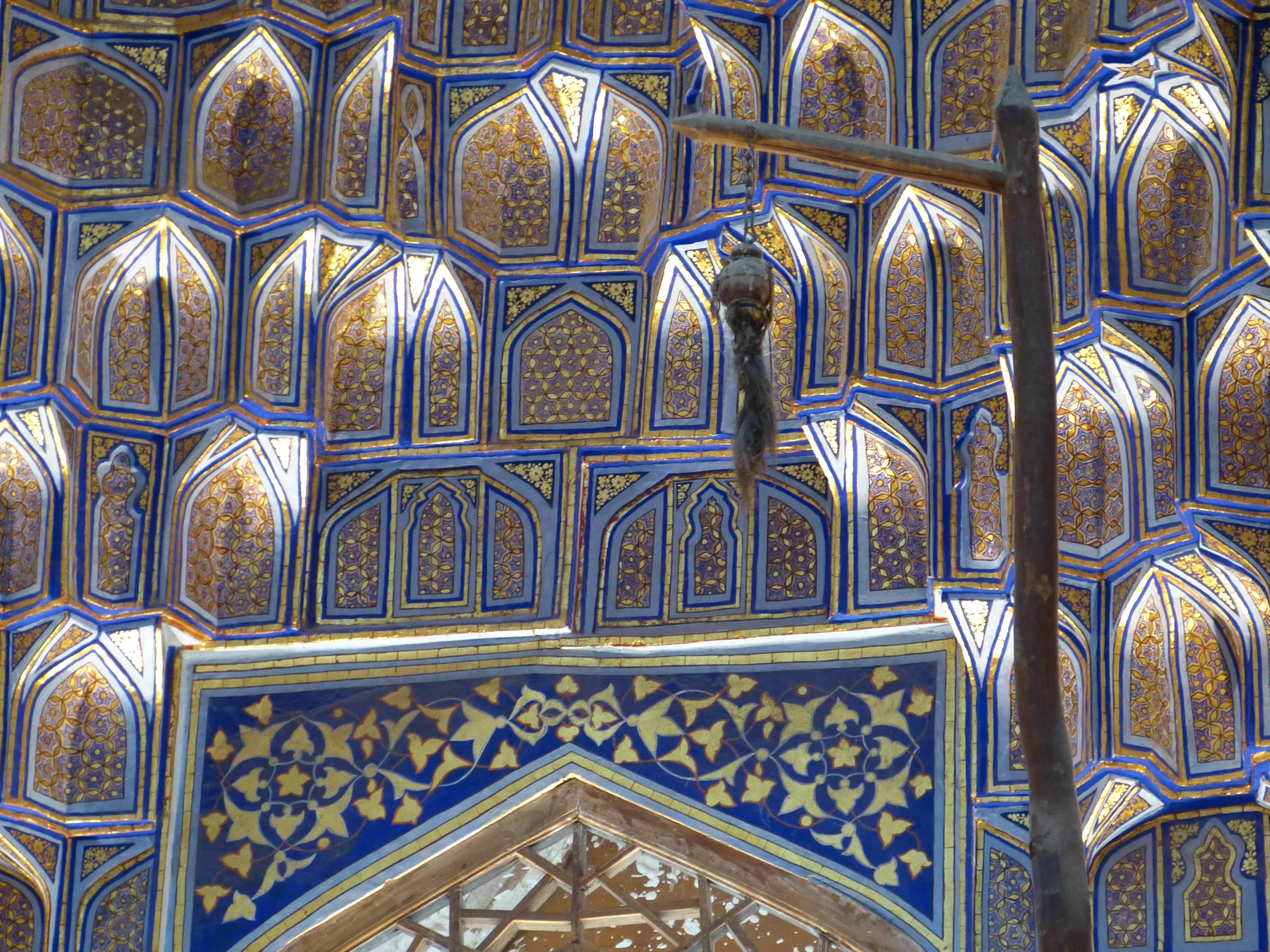 religion, gur emir, full frame, floral pattern, creativity, backgrounds, design, built structure, ceiling, samarkand, glass, ornate, uzbekistan, mausoluem, HD Wallpaper