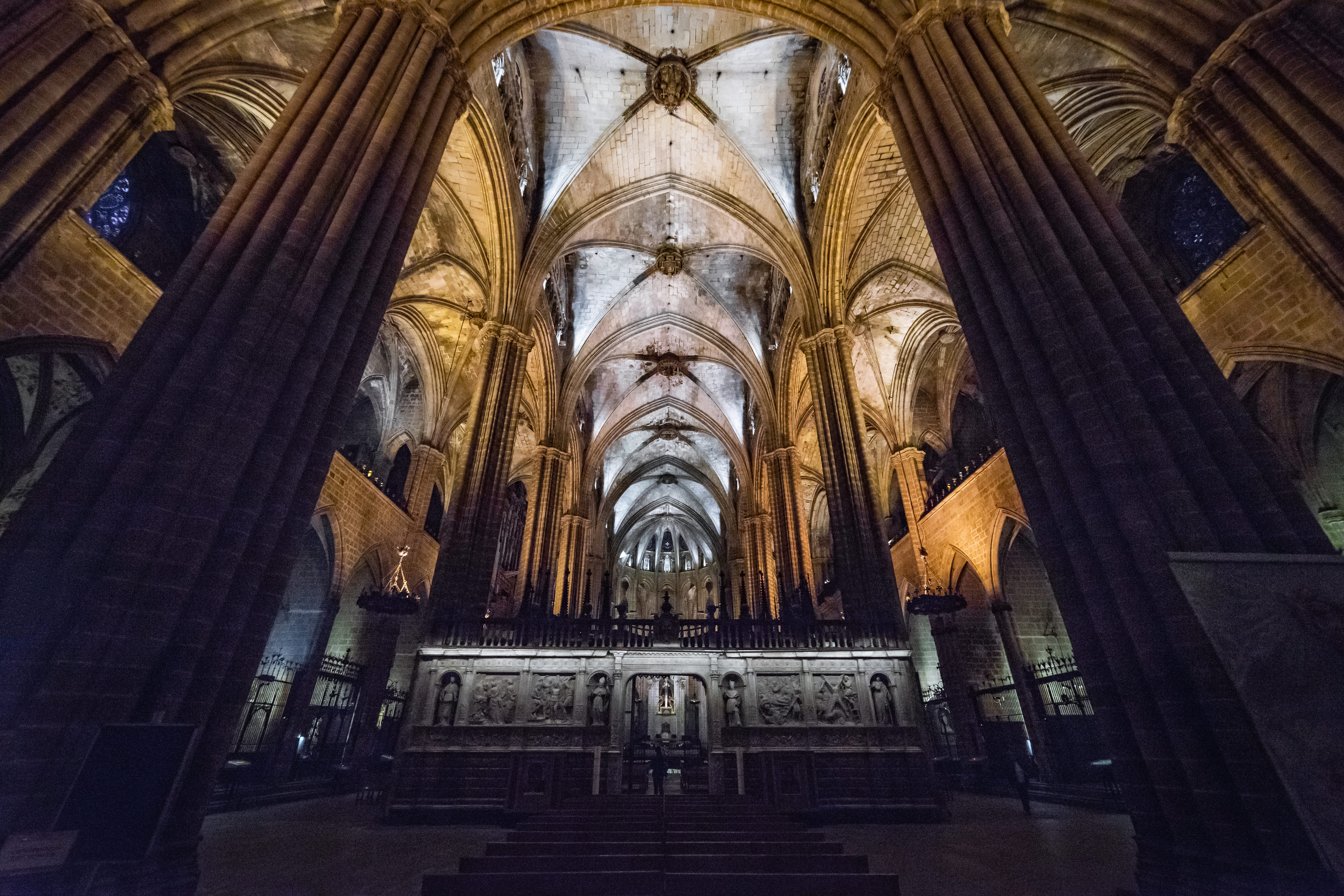 art, indoors, cathedral, ultra wide angle, belief, low angle view, history, no people, super wide angle, building, spain, architecture, 5K, chapel, crypt, HD Wallpaper