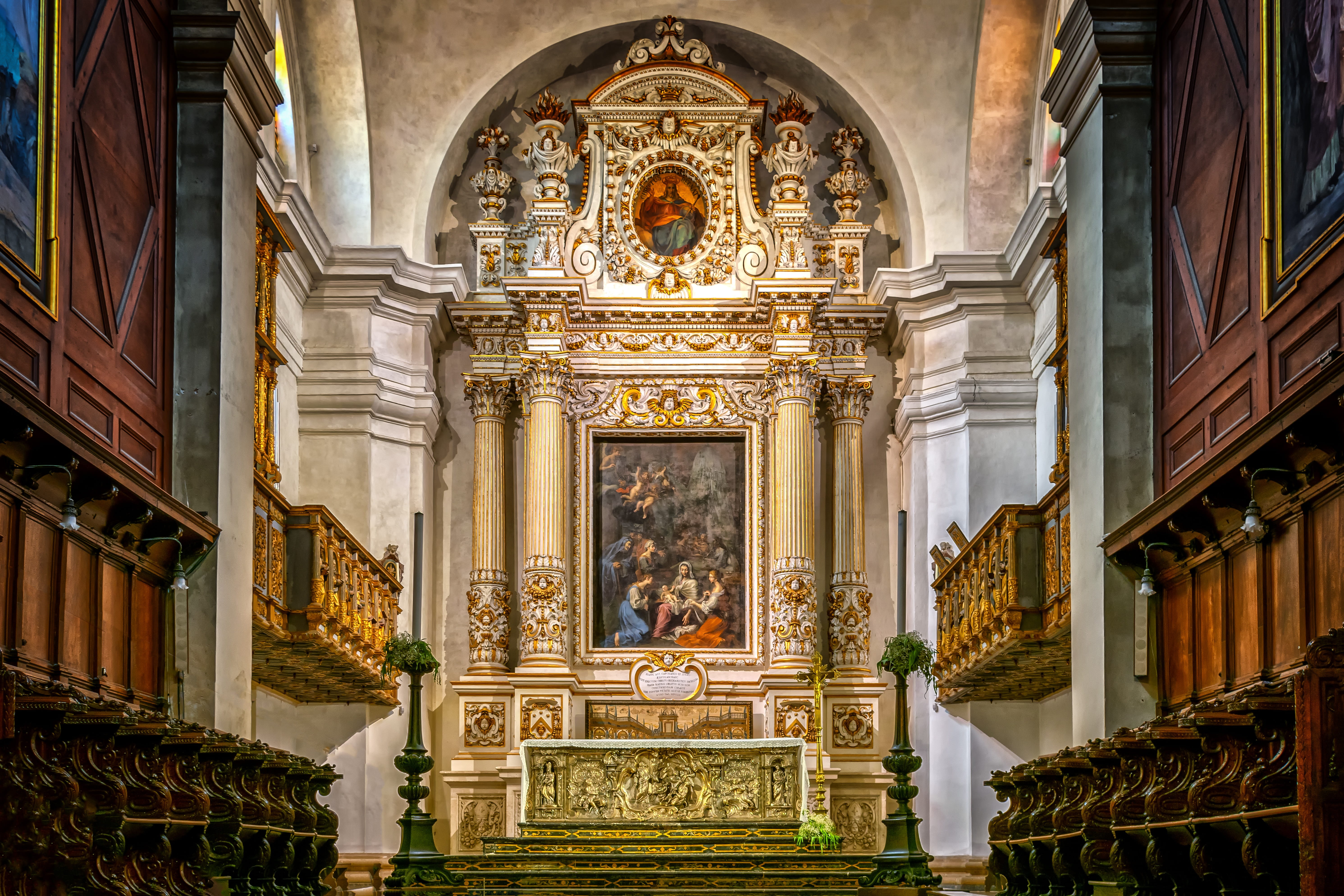religious, built structure, church, catholic, places of interest, architecture, interior, the past, ornate, nave, dom, building, history, spirituality, HD Wallpaper