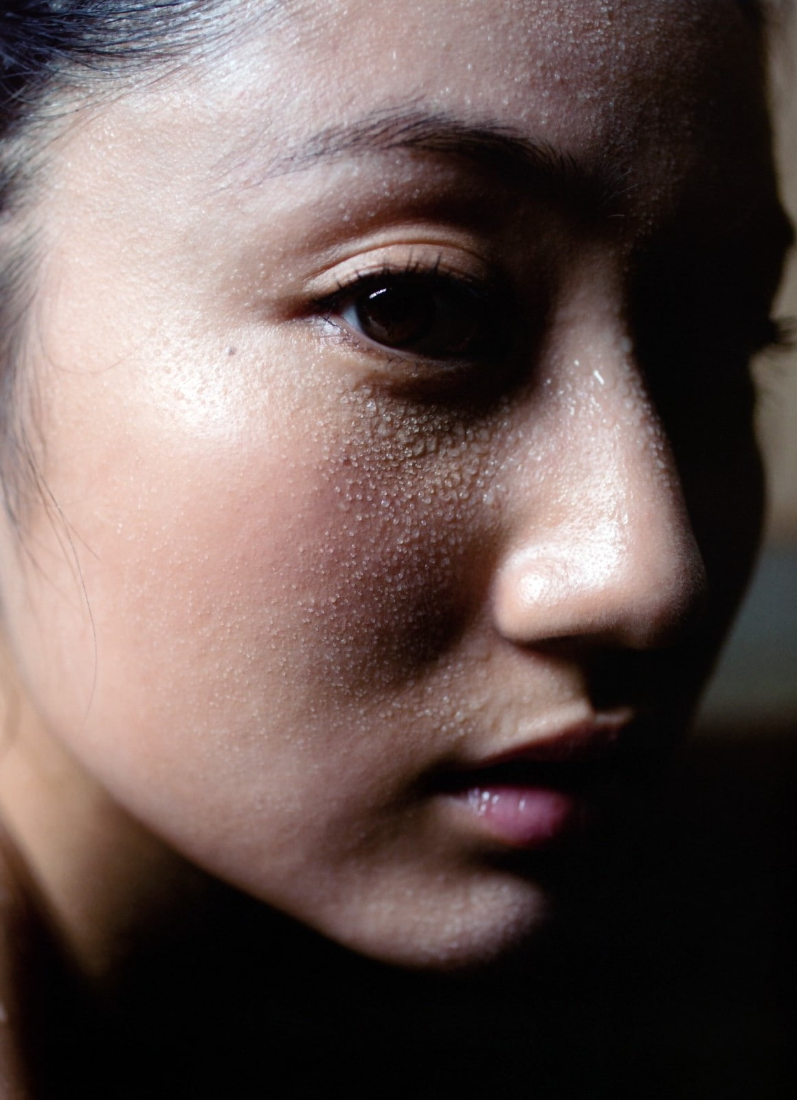 teardrop, emotion, human body part, one person, sadness, depression - sadness, women, studio shot, close-up, beautiful woman, mouth open, eye, saaya irie face asian, Phone HD Wallpaper