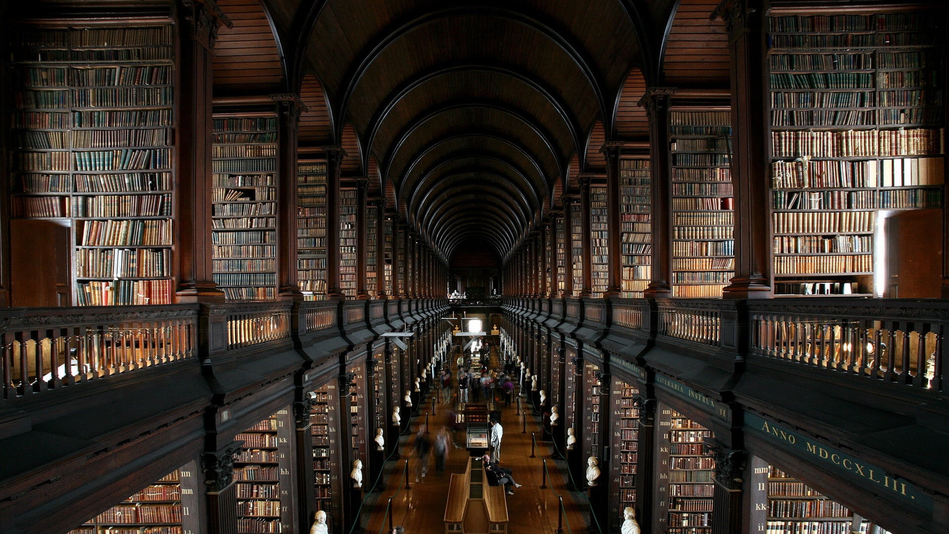 education, school, protective covering, construction, sky, interior, ceiling, built structure, library, door, bookshelf, hall, diminishing perspective, HD Wallpaper