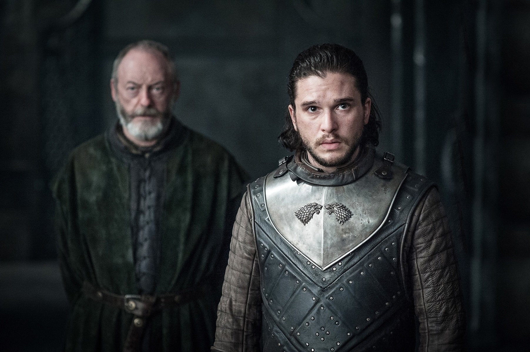 aggression, mature adult, emotion, indoors, 720P, anger, waist up, adult, two people, Game Of Thrones, beard, front view, Kit Harington, Jon Snow, clothing, HD Wallpaper