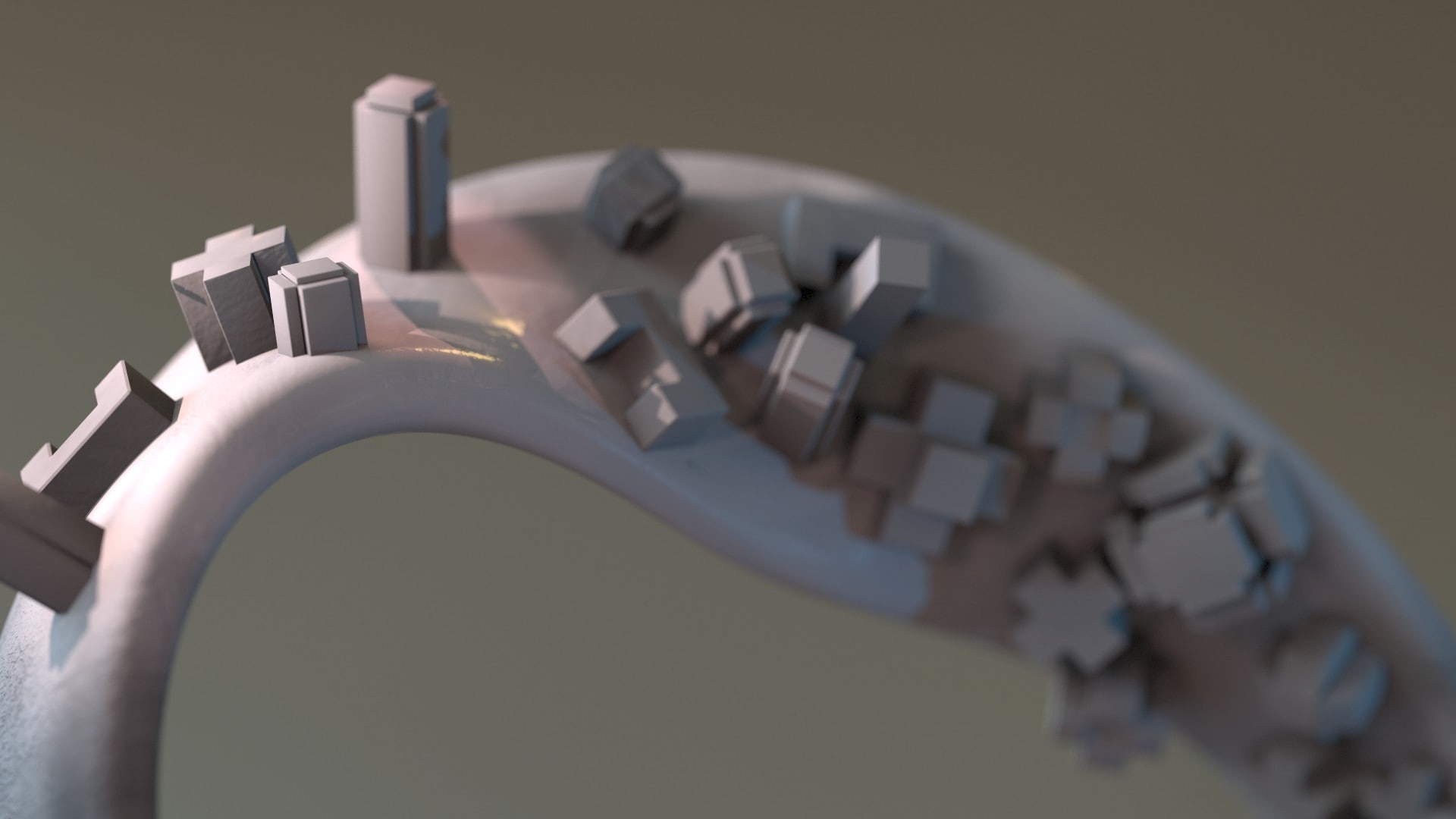 studio shot, 3d, render, fuel and power generation, metal, Simple Background, no people, technology, spinning, copy space, gray, 1080P, close-up, Mobius Strip, HD Wallpaper