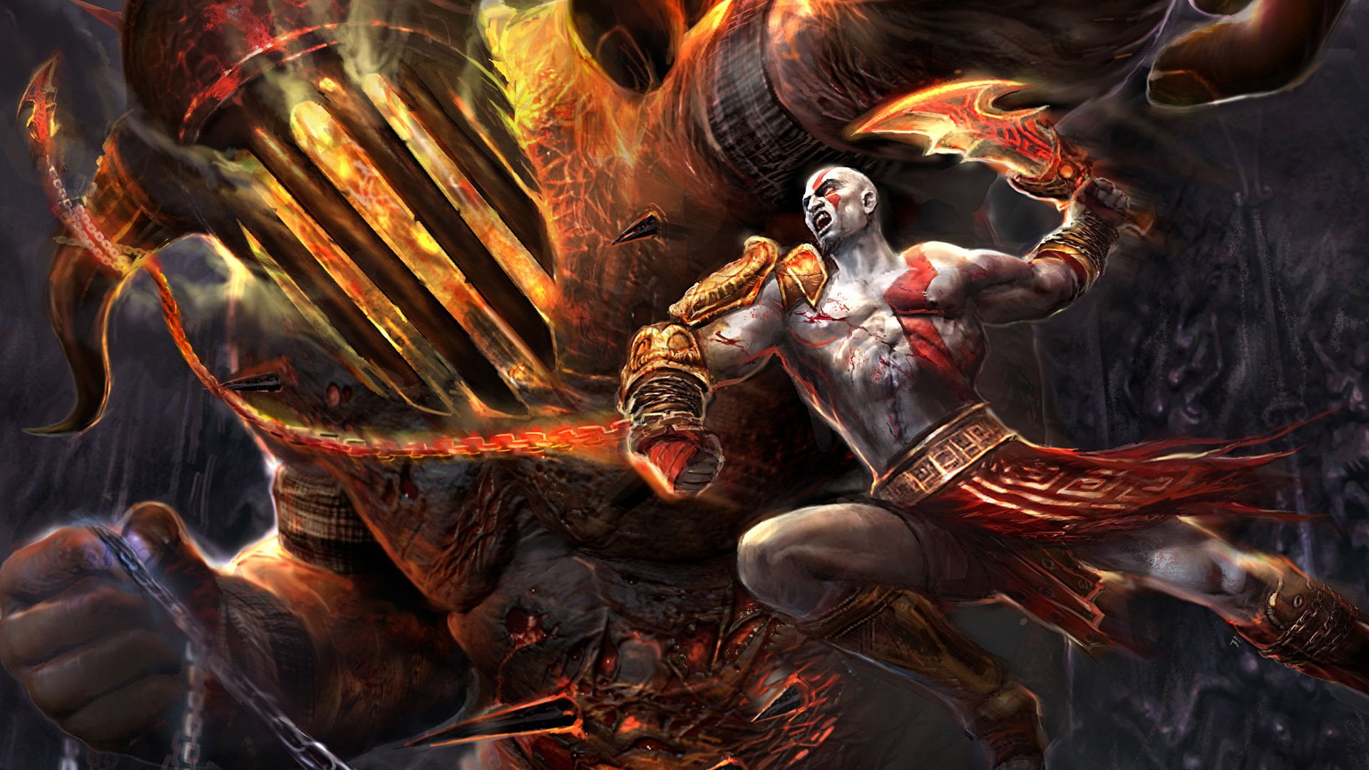 art and craft, people, god, men, male likeness, 1080P, creativity, celebration, God of War, spirituality, war, religion, indoors, conflict, God Of War III, HD Wallpaper