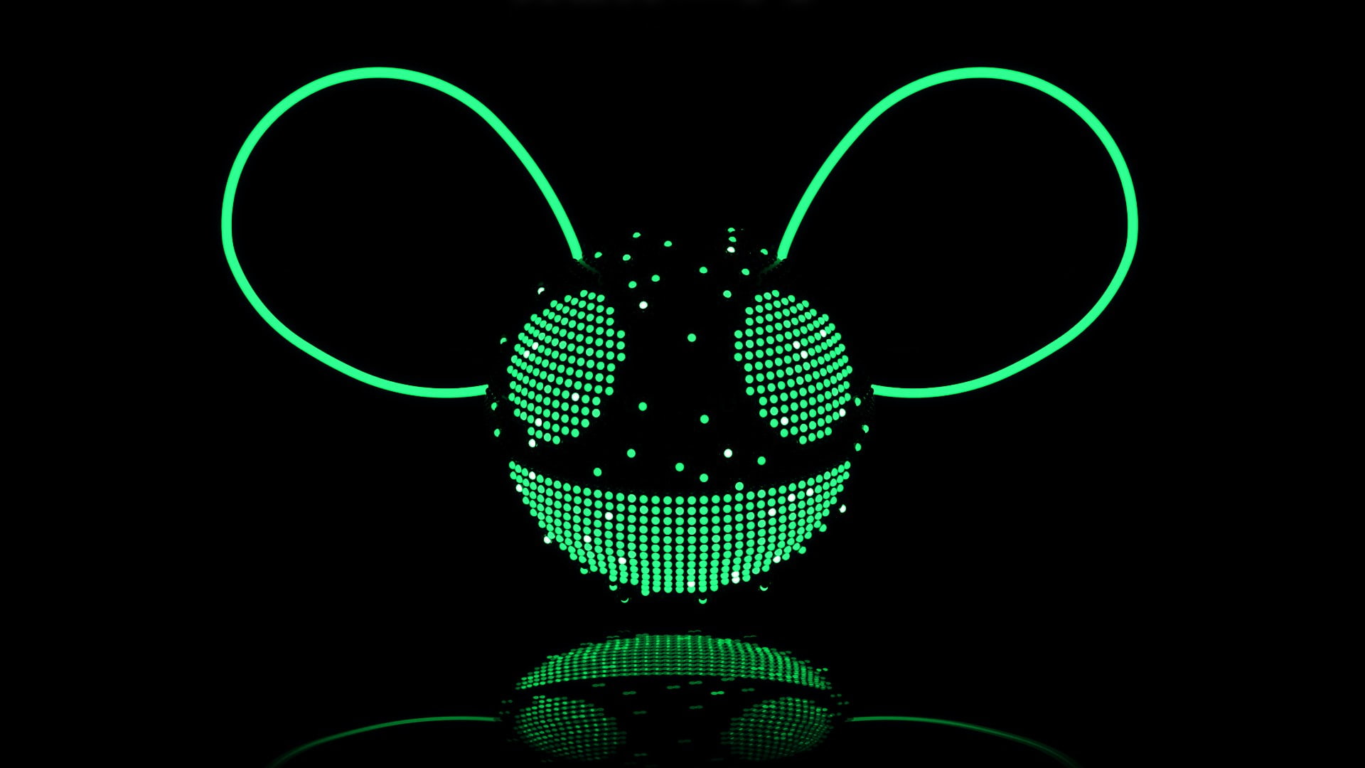 pattern, technology, illuminated, green color, red, indoors, 1080P, creativity, reflection, glowing, sphere, nightlife, studio shot, single object, black background, HD Wallpaper