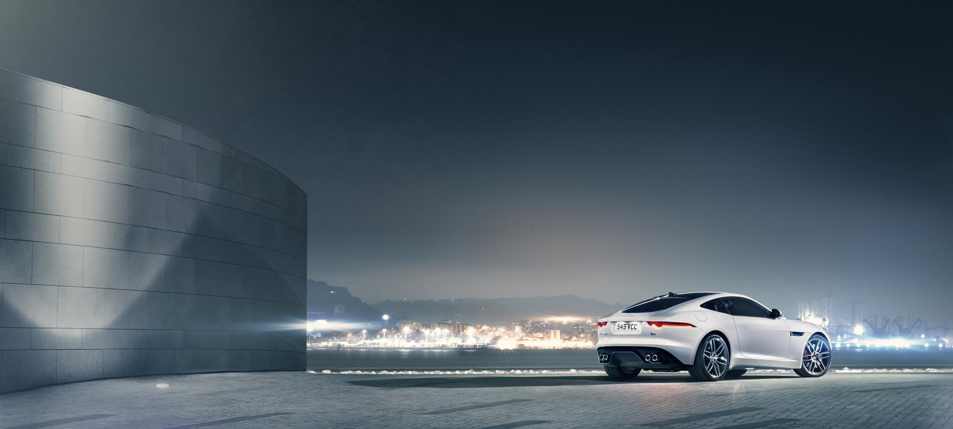 no people, speed, night, motion, copy space, type, coupe, jaguar, motor vehicle, fuel and power generation, 1080P, industry, agriculture, sky, road, supercar, HD Wallpaper