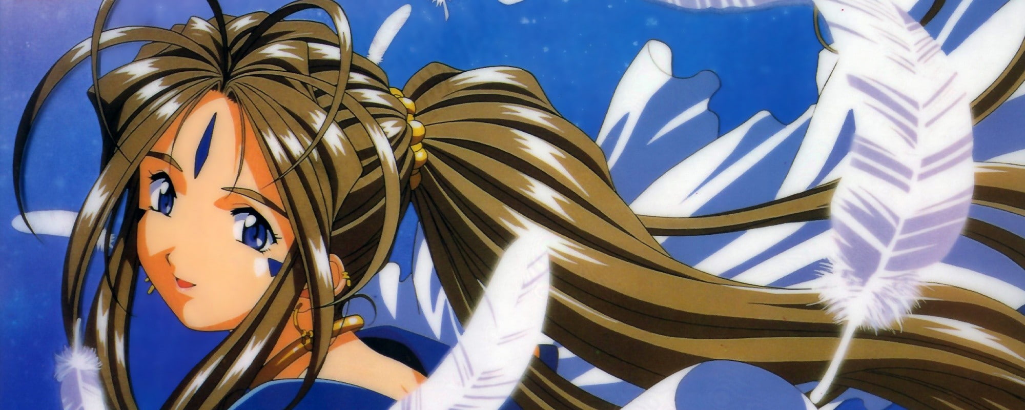 day, Ah! My Goddess!, yellow, close-up, metal, outdoors, representation, sky, clear sky, spirituality, human representation, Belldandy, decoration, religion, HD Wallpaper