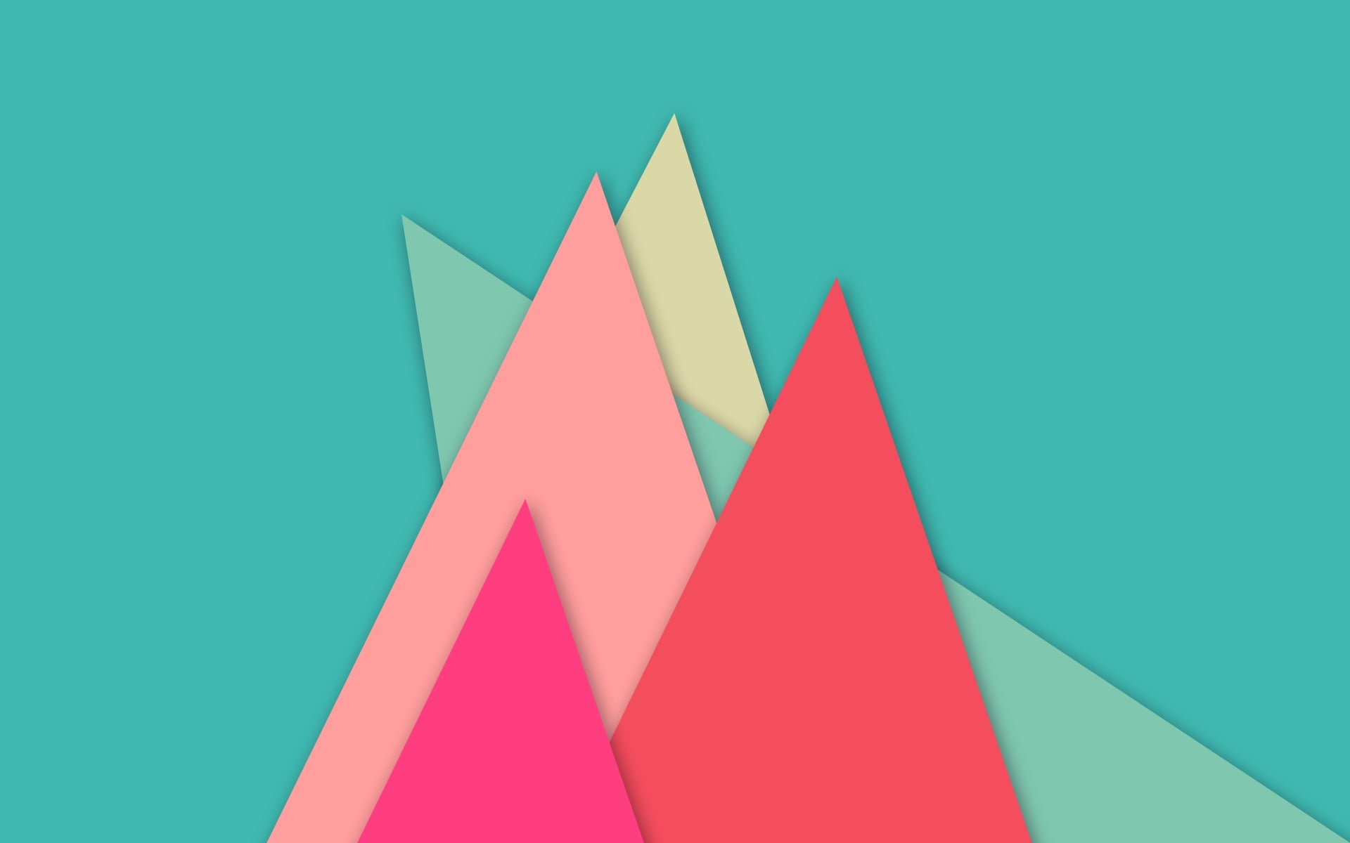multi colored, triangle shape, Android (operating system), blue background, no people, abstract, blue, success, shape, three dimensional, indoors, digital art, HD Wallpaper