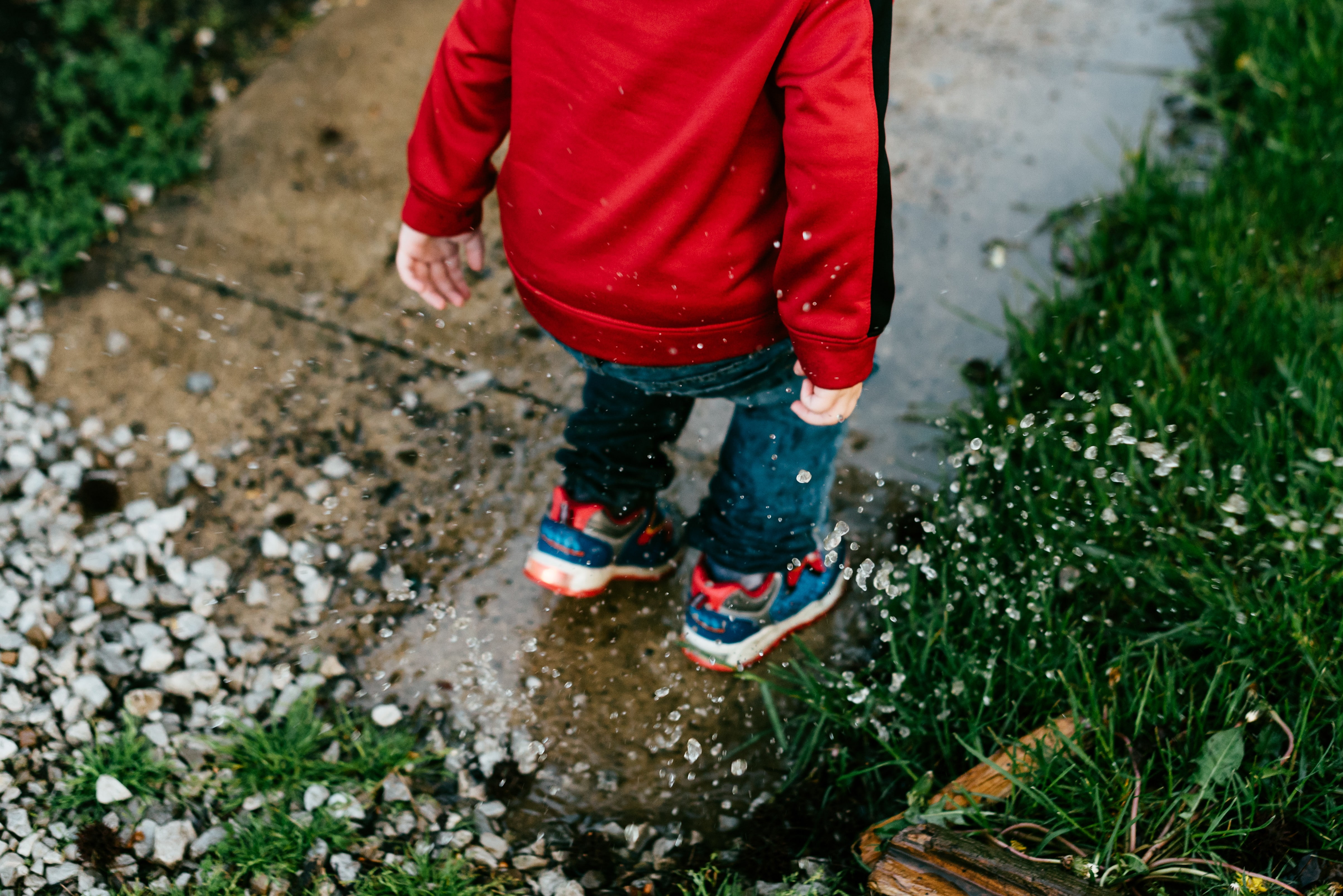 rubber boot, child, shoe, human leg, human body part, men, day, depth of field, innocence, real people, boots, boot, water, low section, casual clothing, HD Wallpaper