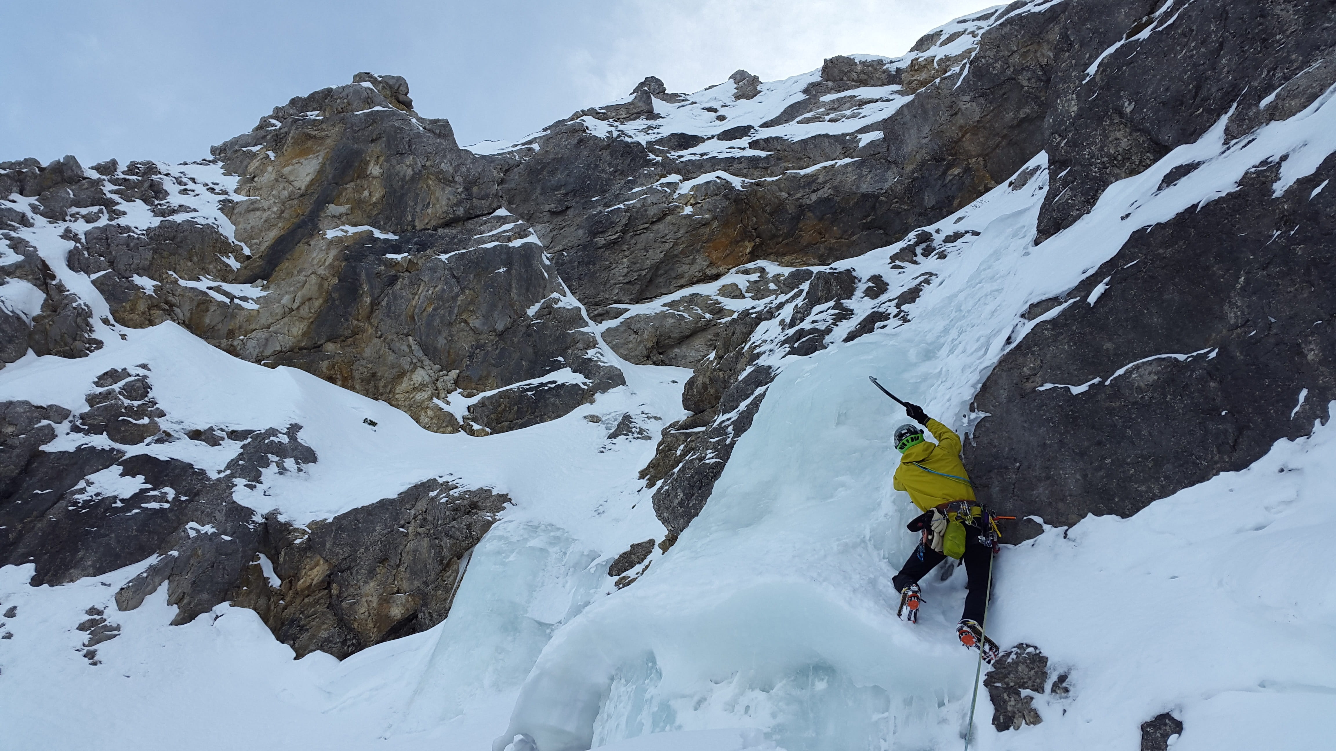 alpinism, day, scenics - nature, leisure activity, lifestyles, cold, climb, icefall, one person, adventure, outdoors, mountain, real people, mixed climbing, HD Wallpaper