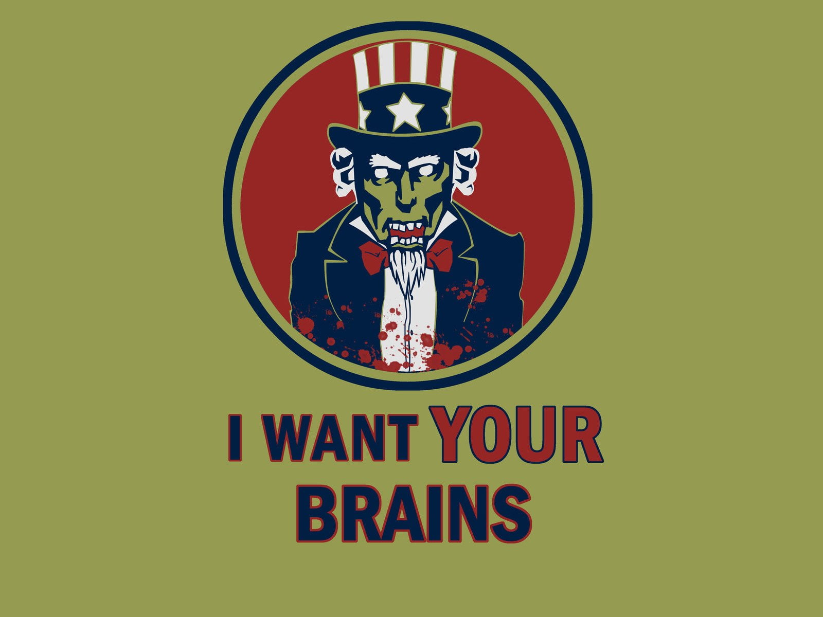 Uncle Sam, 720P, want, brains, Dark, poster, Zombie, HD Wallpaper