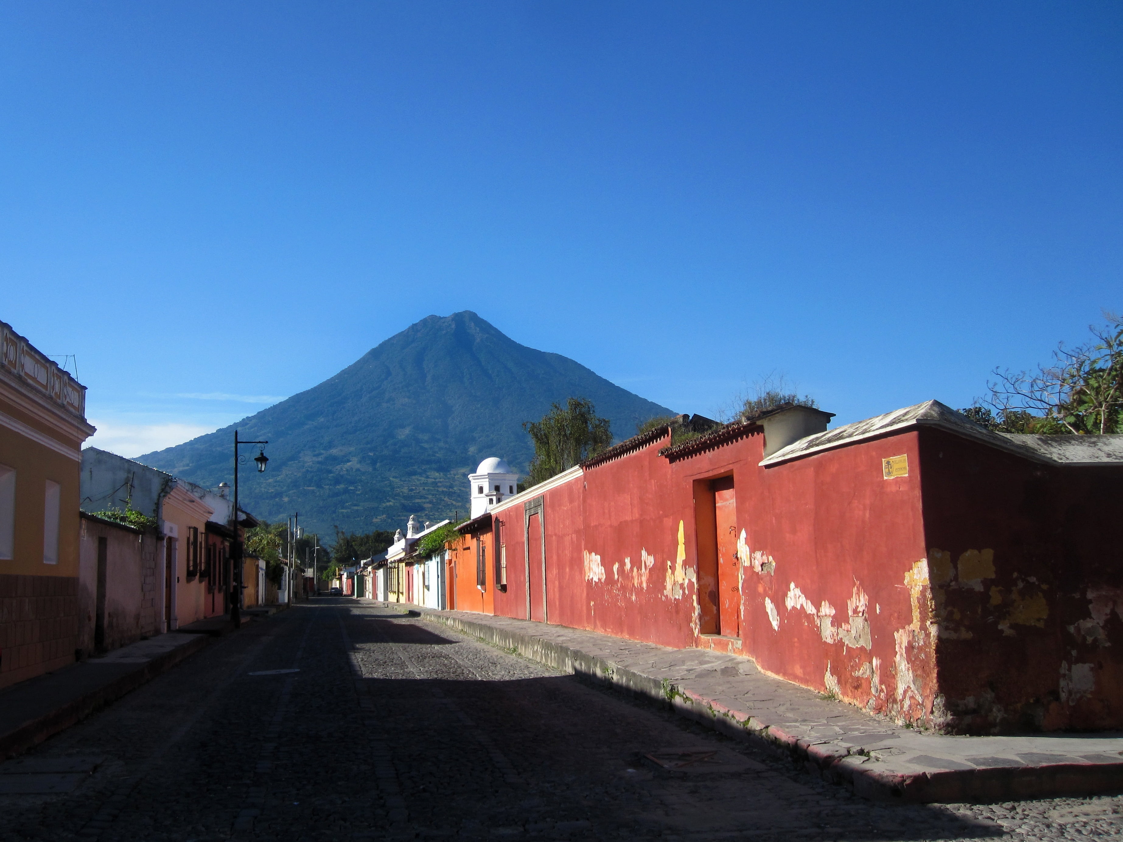 culture, nature, america, transportation, latin, historical, old, house, outdoors, road, historic, cultural, volcano, central, clear sky, architecture, HD Wallpaper