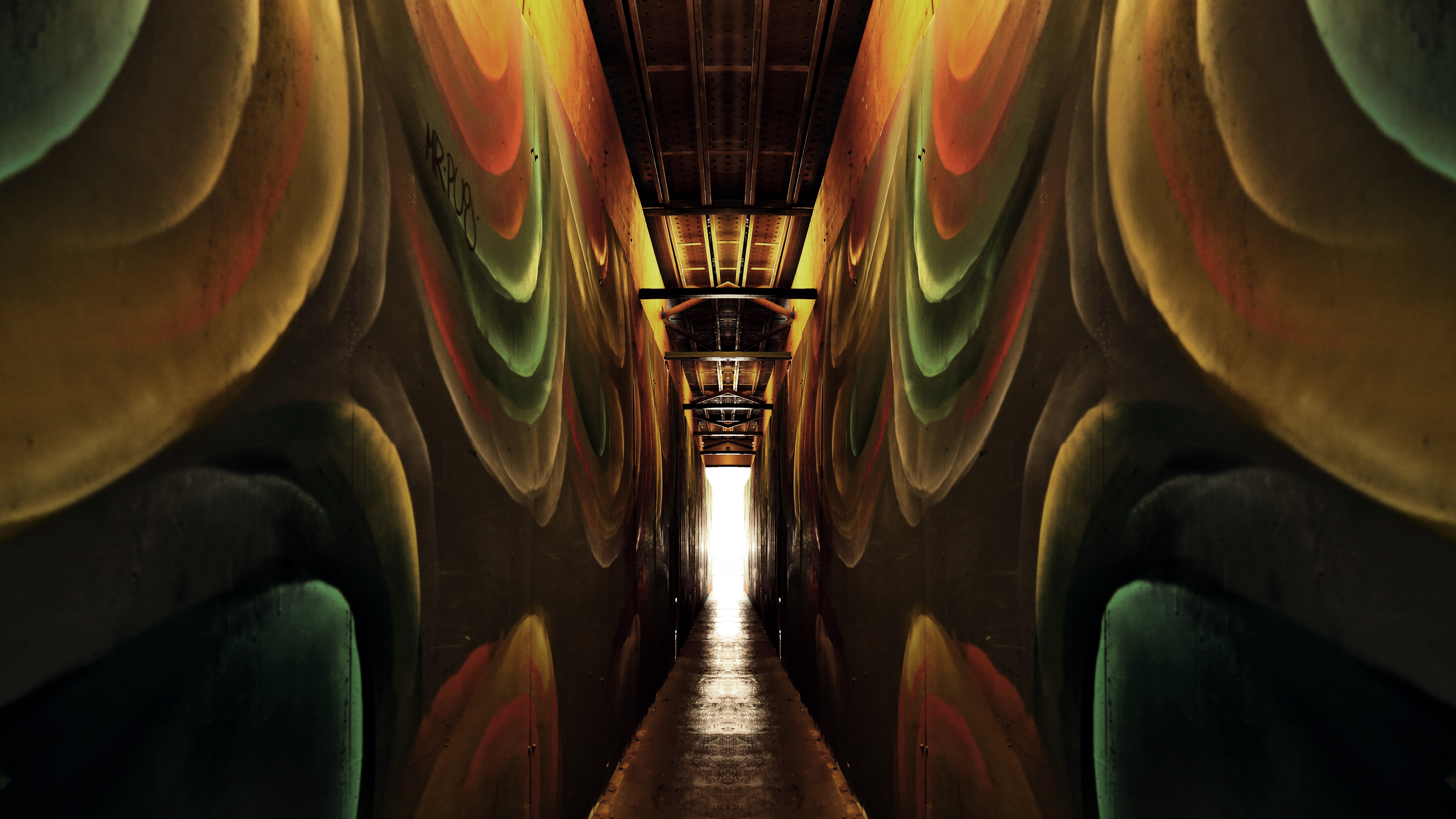 indoors, travel, design, food and drink, color, in a row, technology, flame, pattern, diminishing perspective, entrance, hallway, dark, panoramic, tourism, HD Wallpaper