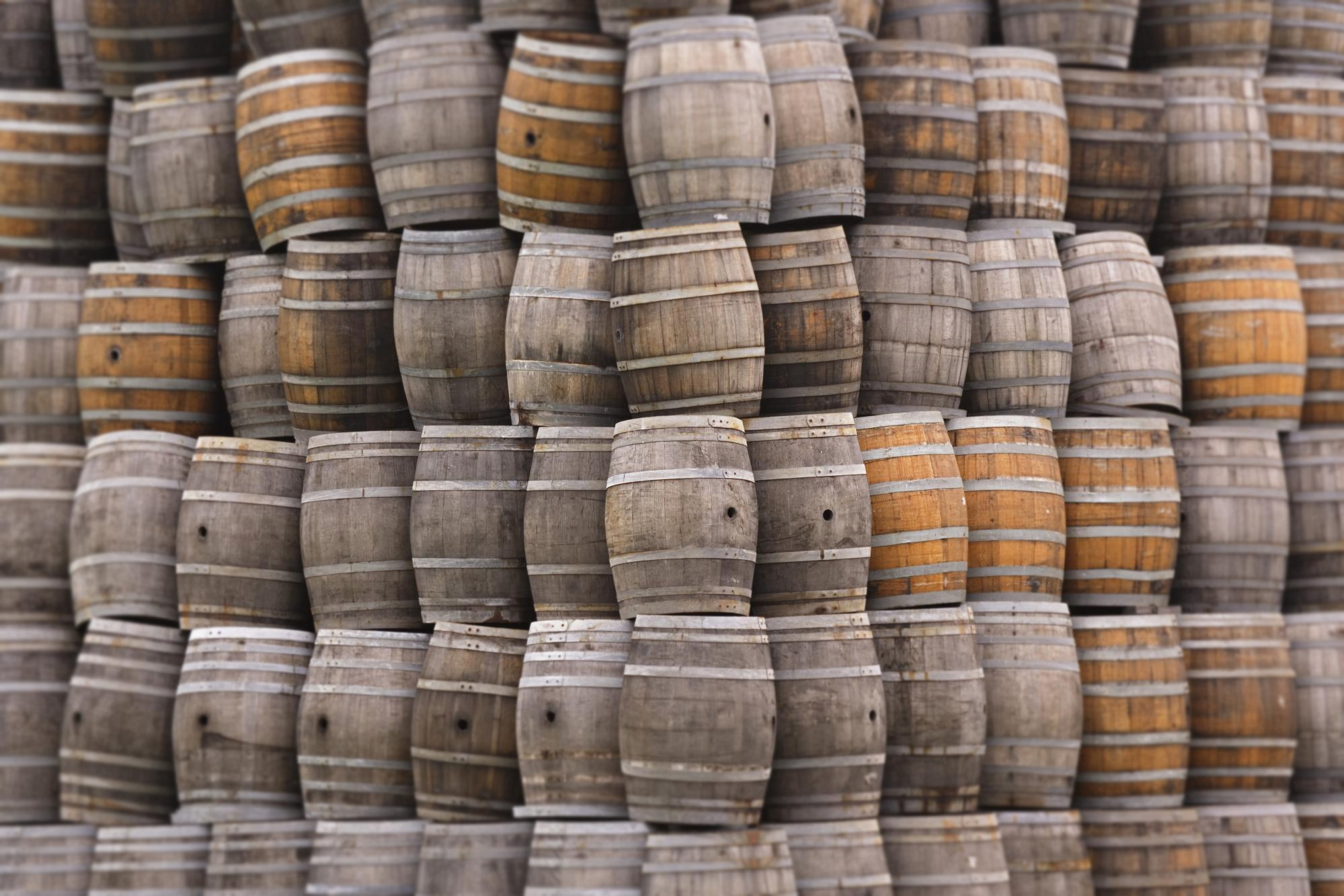 large group of objects, close-up, still life, lot, day, minimalism, 1080P, in a row, architecture, shape, abundance, barrel, backgrounds, mountain, no people, HD Wallpaper