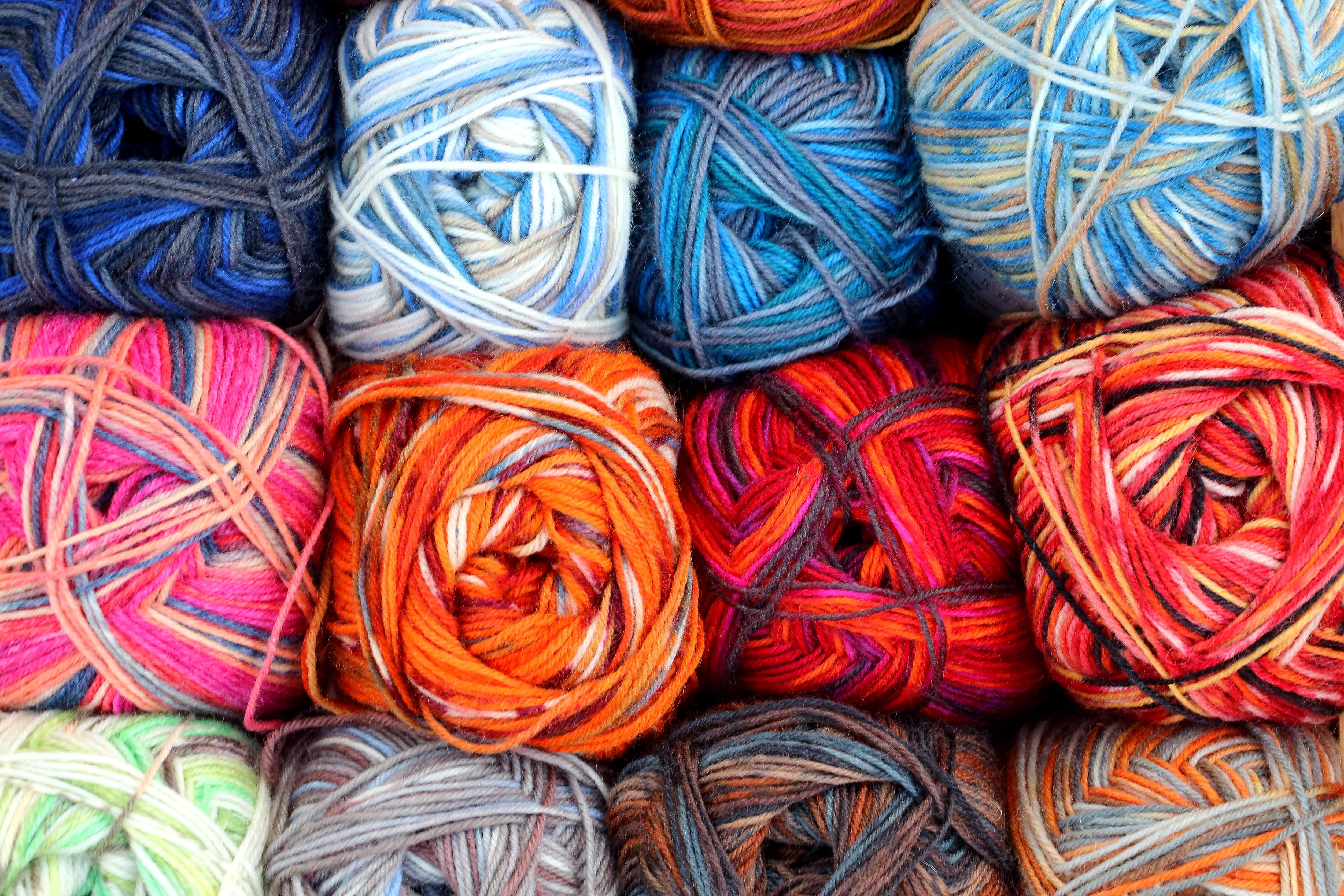 abundance, choice, material, store, backgrounds, indoors, ball of wool, full frame, no people, retail, hand labor, textile, stack, variation, soft, knit, HD Wallpaper