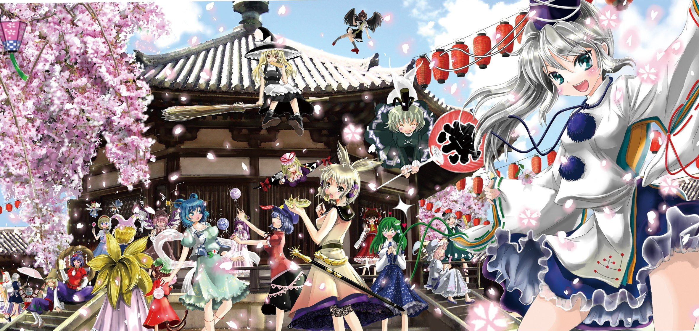 reimu, 1080P, kanako, touhou, hakurei, yukari, suwako, lorelei, izayoi, kochiya, chen, akira, ran, mystia, sakuya, yakumo, yasaka, youmu, konpaku, sanae, HD Wallpaper