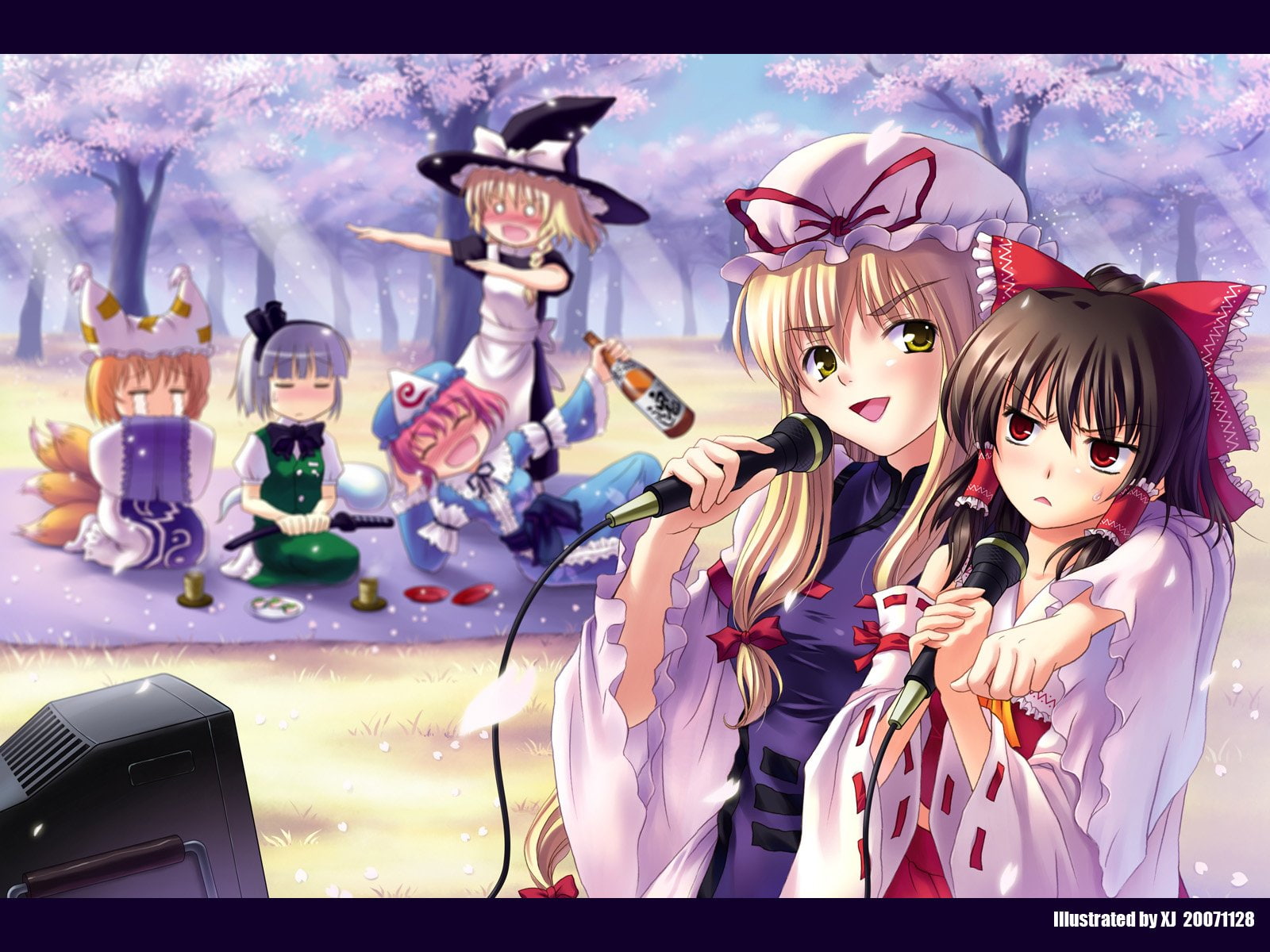 Chen (Touhou), Ran Yakumo, Marisa Kirisame, Youmu Konpaku, Touhou, Reimu Hakurei, 720P, Anime, Yuyuko Saigyouji, Yukari Yakumo, HD Wallpaper