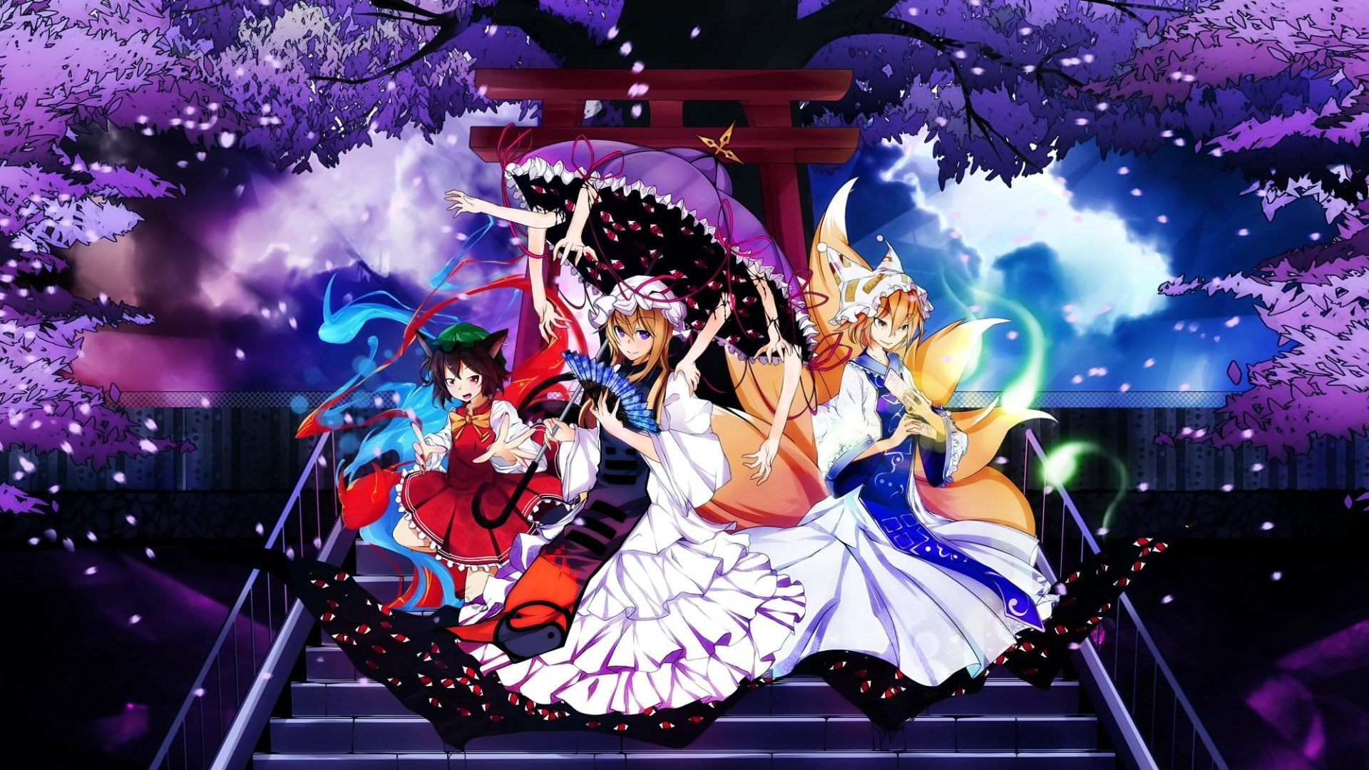 purple, women, adult, real people, performance, dancing, nightlife, event, enjoyment, music, arts culture and entertainment, Touhou, Anime, 1080P, people, HD Wallpaper