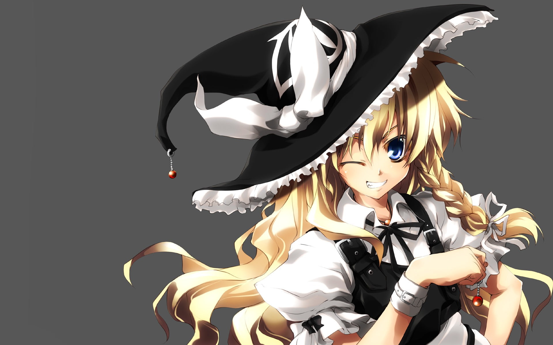 anime girls, Kirisame Marisa, art and craft, cut out, representation, mask - disguise, indoors, costume, white color, three quarter length, 1080P, lifestyles, HD Wallpaper