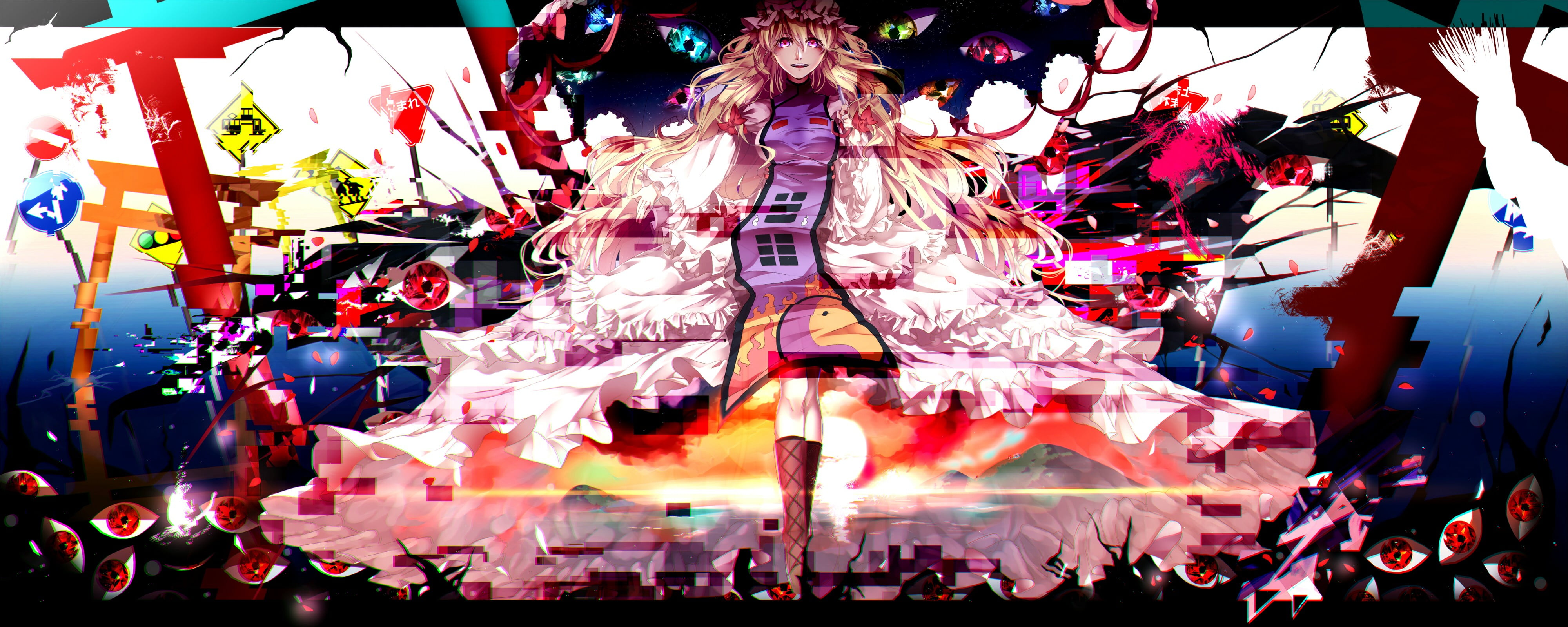 multi colored, digital composite, anime girls, human representation, 4K, one person, real people, blonde, creativity, indoors, incidental people, Touhou, HD Wallpaper