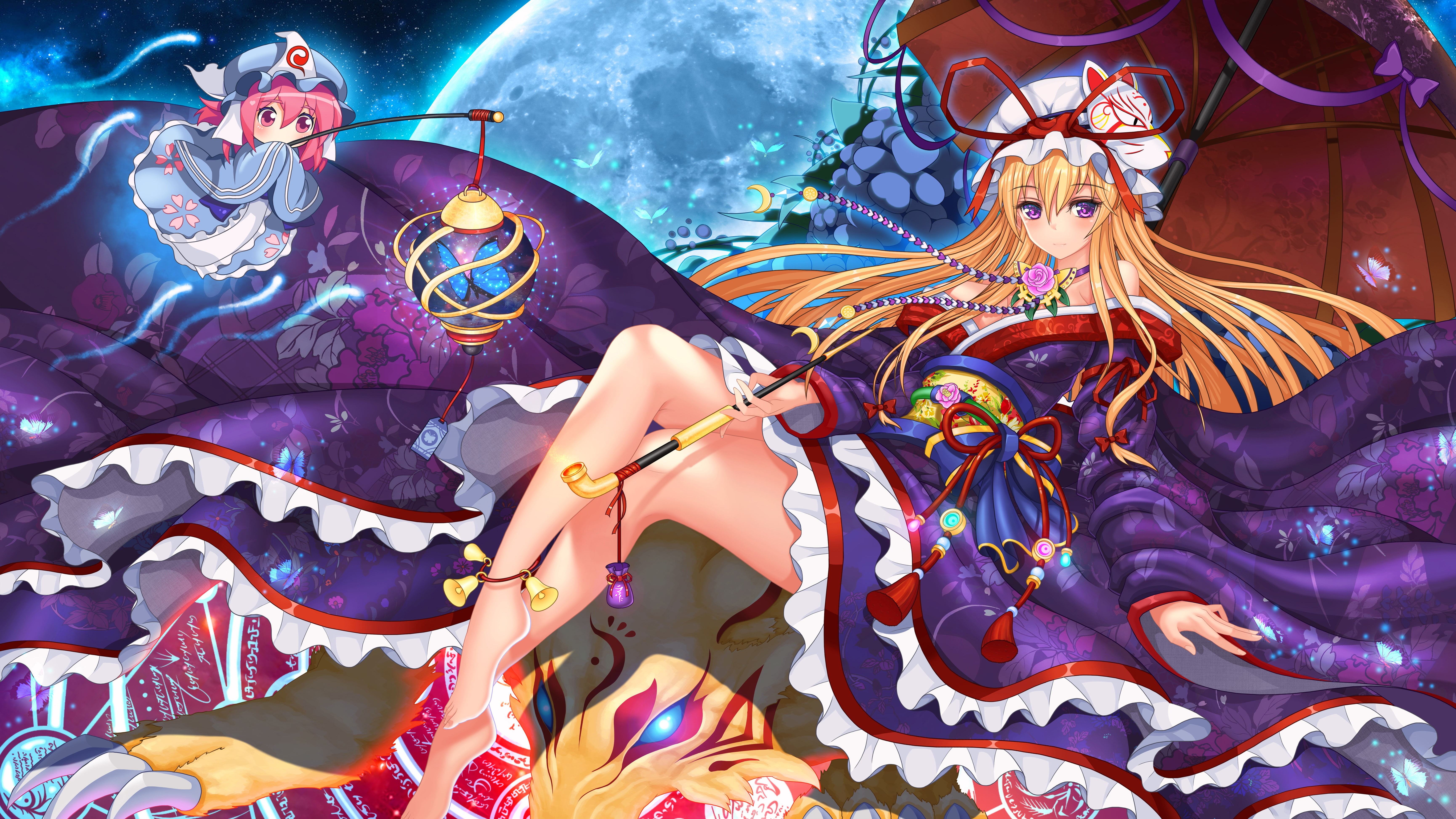 representation, craft, male likeness, blonde, spirituality, pattern, multi colored, touhou, Anime, belief, creativity, 5K, female likeness, no people, HD Wallpaper