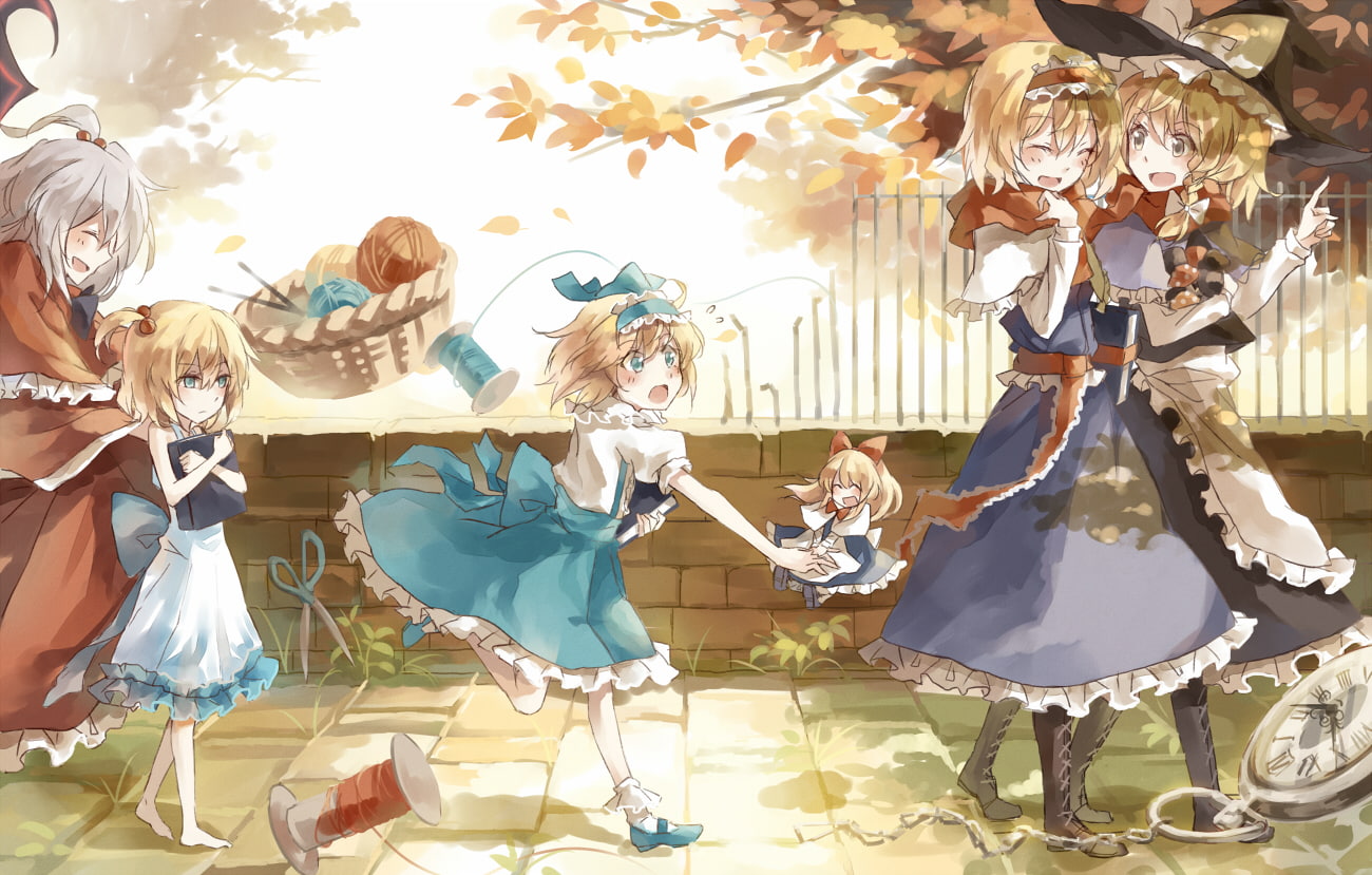 720P, Shinki (Touhou), Marisa Kirisame, Touhou, Alice Margatroid, Anime, HD Wallpaper
