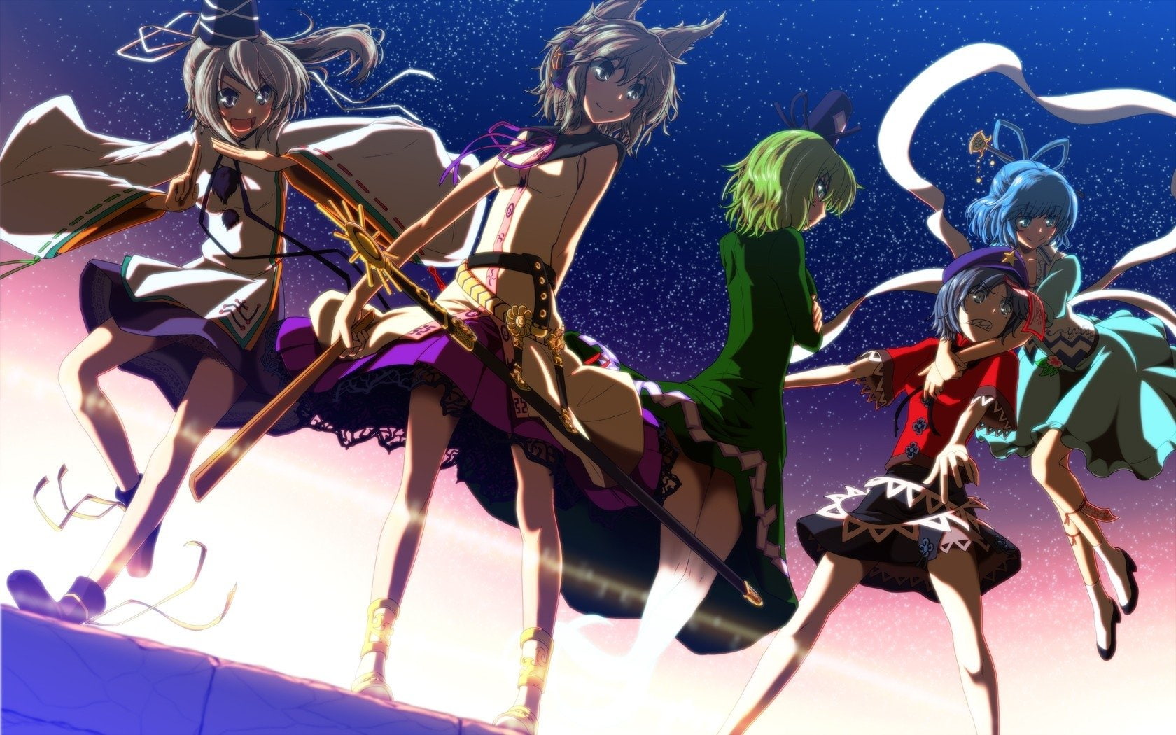Mononobe No Futo, 720P, Soga no Tojiko, Anime, Yoshika Miyako, Toyosatomimi no Miko, Touhou, Seiga Kaku, HD Wallpaper