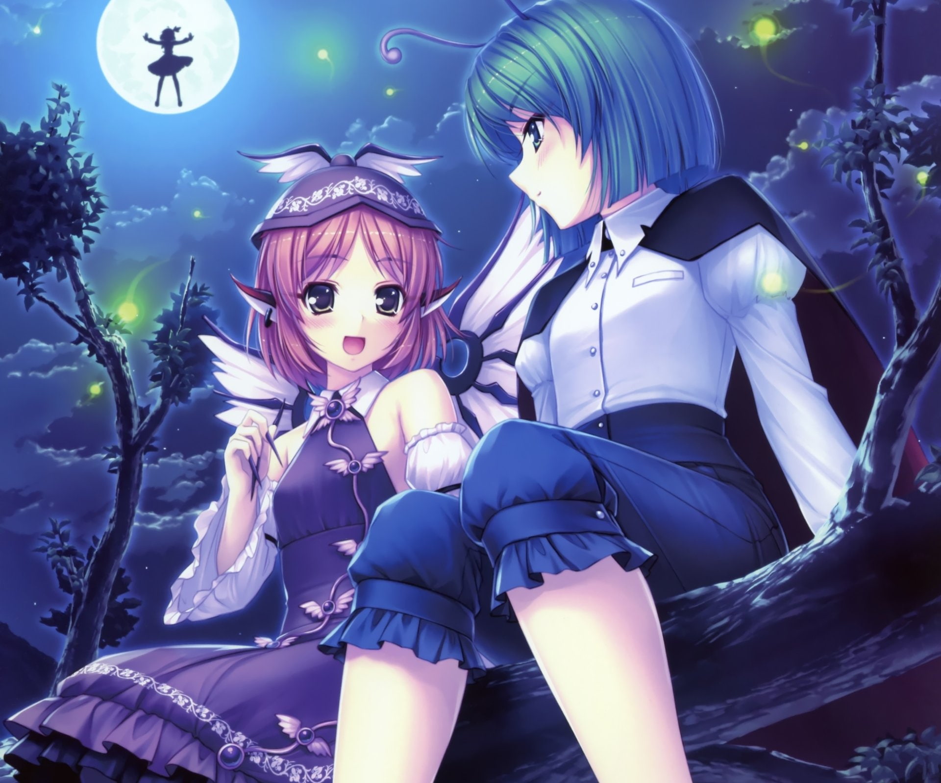 Rumia (Touhou), 1080P, Mystia Lorelei, Touhou, Anime, Wriggle Nightbug, HD Wallpaper