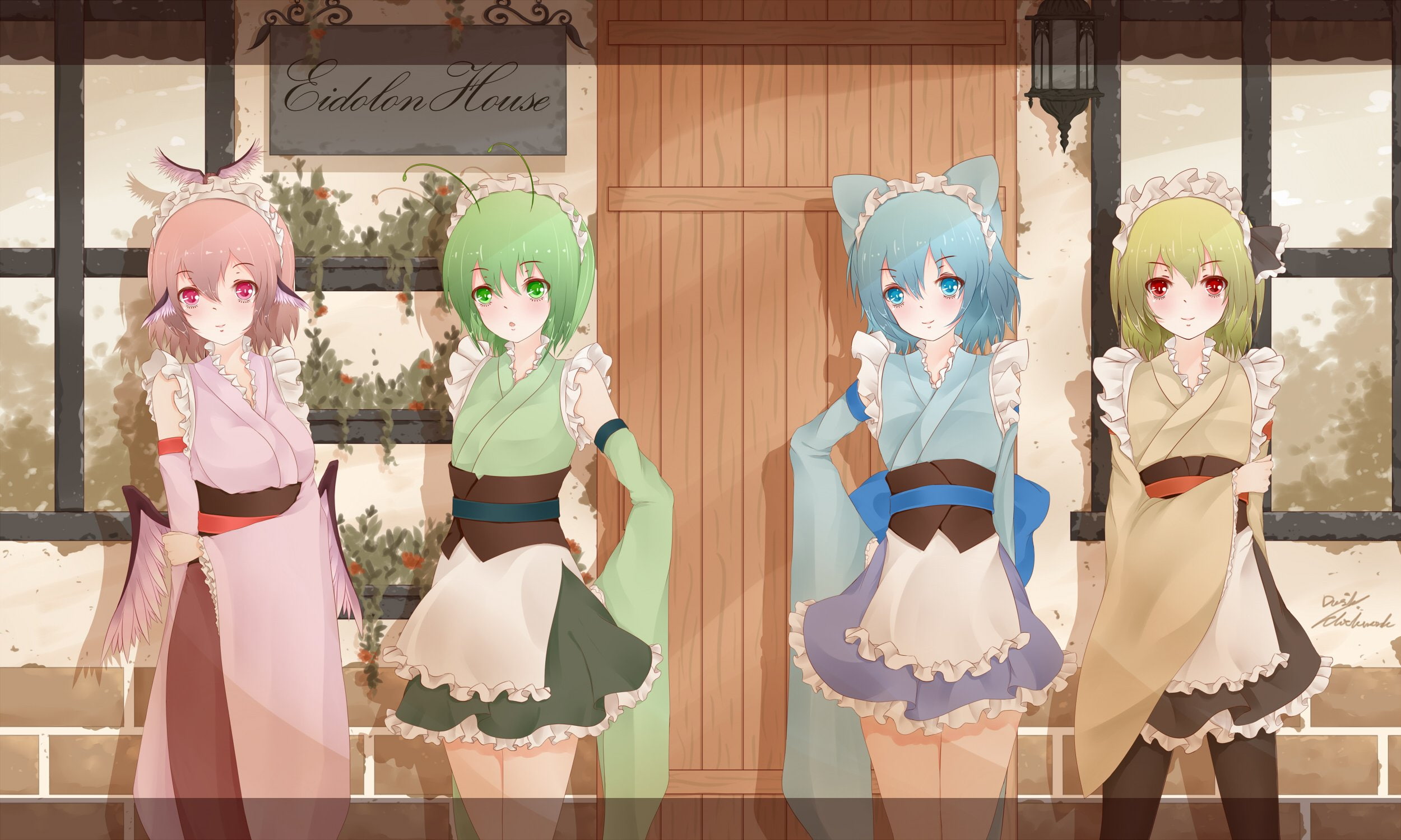 rumia, cirno, wriggle, lorelei, 1080P, dawn, touhou, nightbug, dusk, mystia, HD Wallpaper