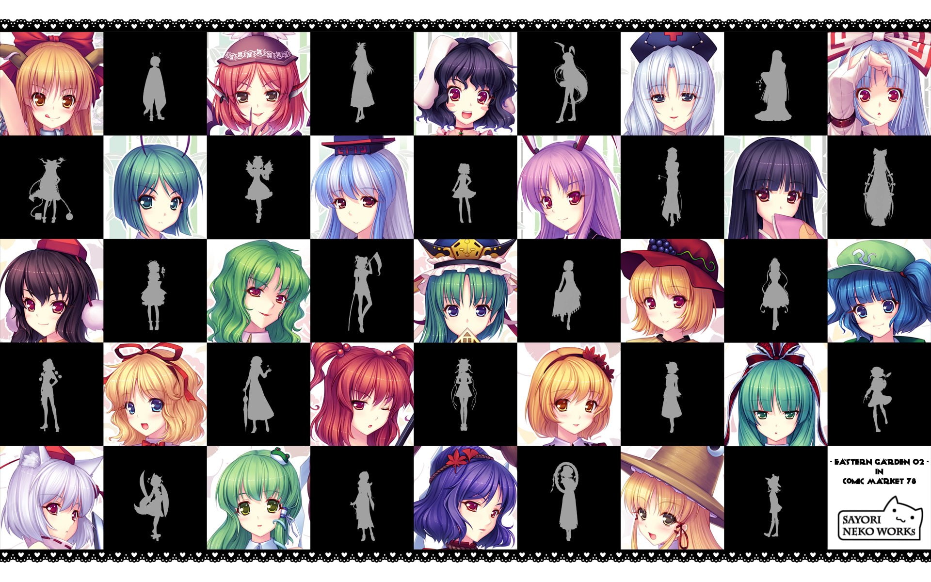 Momiji Inubashiri, Wriggle Nightbug, Nitori Kawashiro, Eirin Yagokoro, Shizuha Aki, Hina Kagiyama, Kaguya Houraisan, Eiki Shiki, Reisen Udongein Inaba, HD Wallpaper