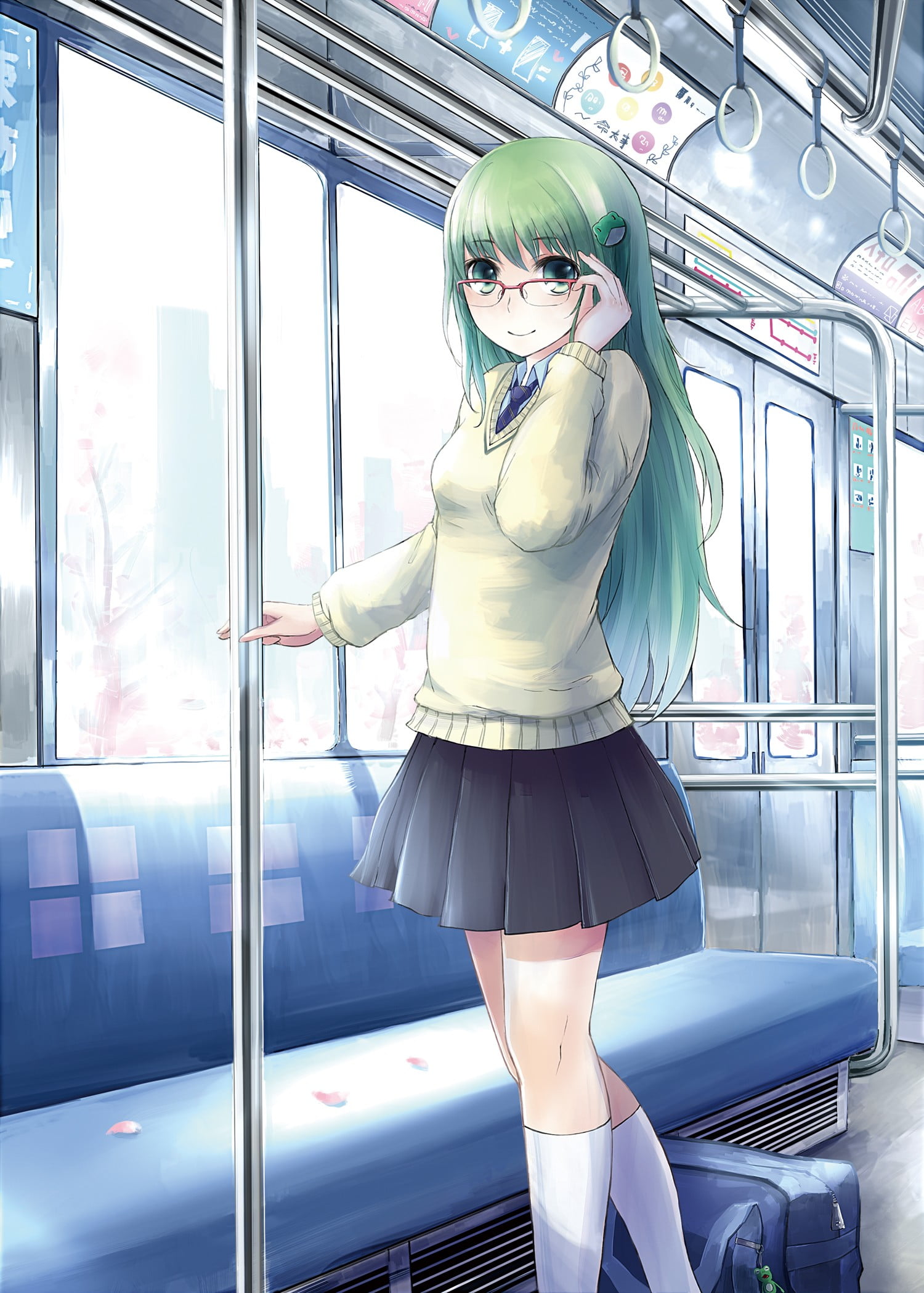 fashion, beauty, real people, mode of transportation, adult, young adult, hairstyle, window, public transportation, rail transportation, anime, lifestyles, Phone HD Wallpaper
