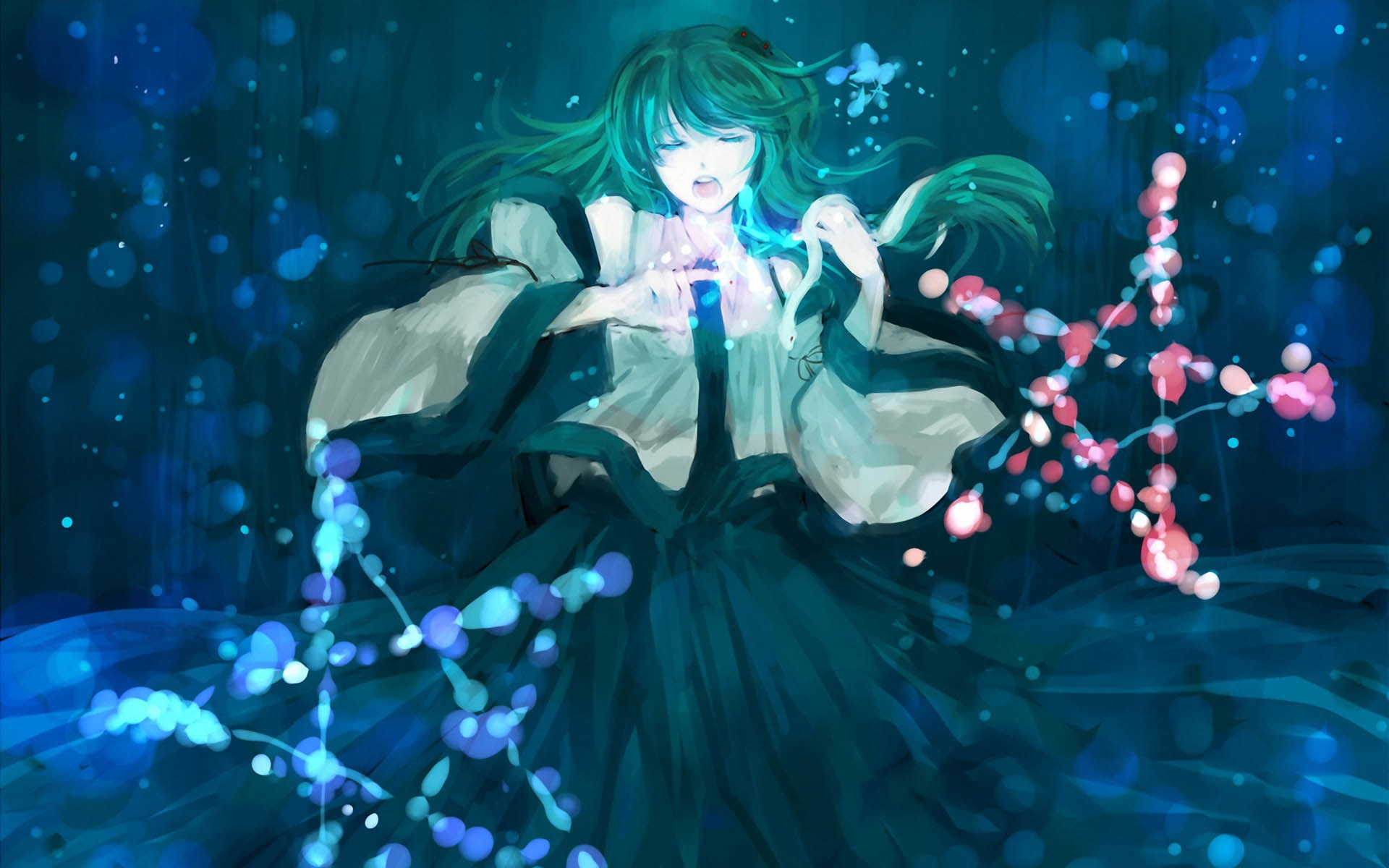 Touhou, anime girls, Kochiya Sanae, 1080P, HD Wallpaper