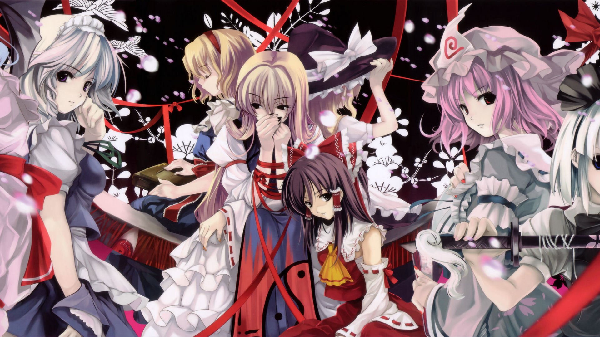 Katana, Short Hair, Yukari Yakumo, Hat, Weapon, Alice Margatroid, 1080P, Youmu Konpaku, Yuyuko Saigyouji, Blush, Remilia Scarlet, Reimu Hakurei, Pink Hair, HD Wallpaper