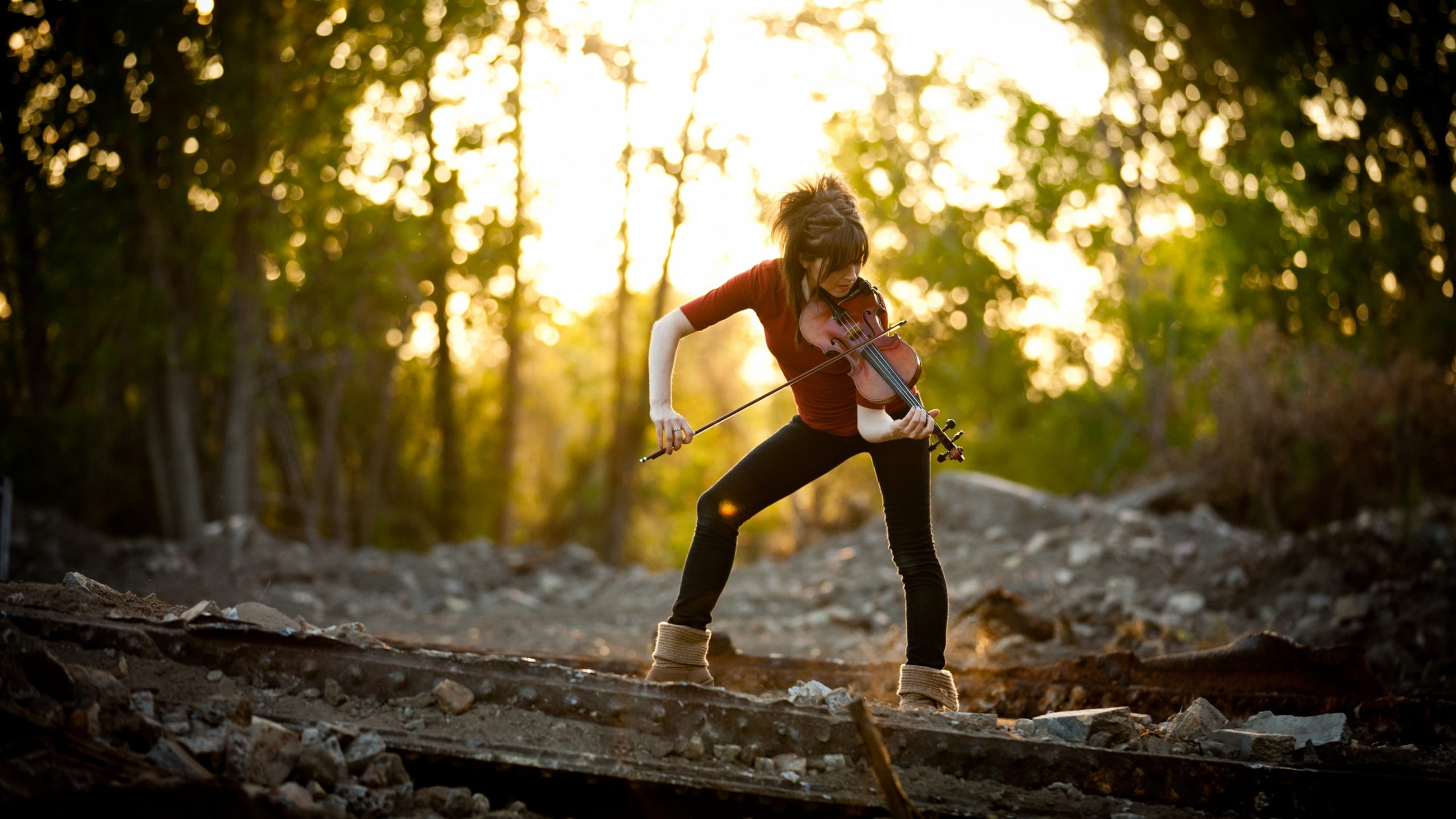 2K, violin, UGG Boots, Lindsey Stirling, HD Wallpaper