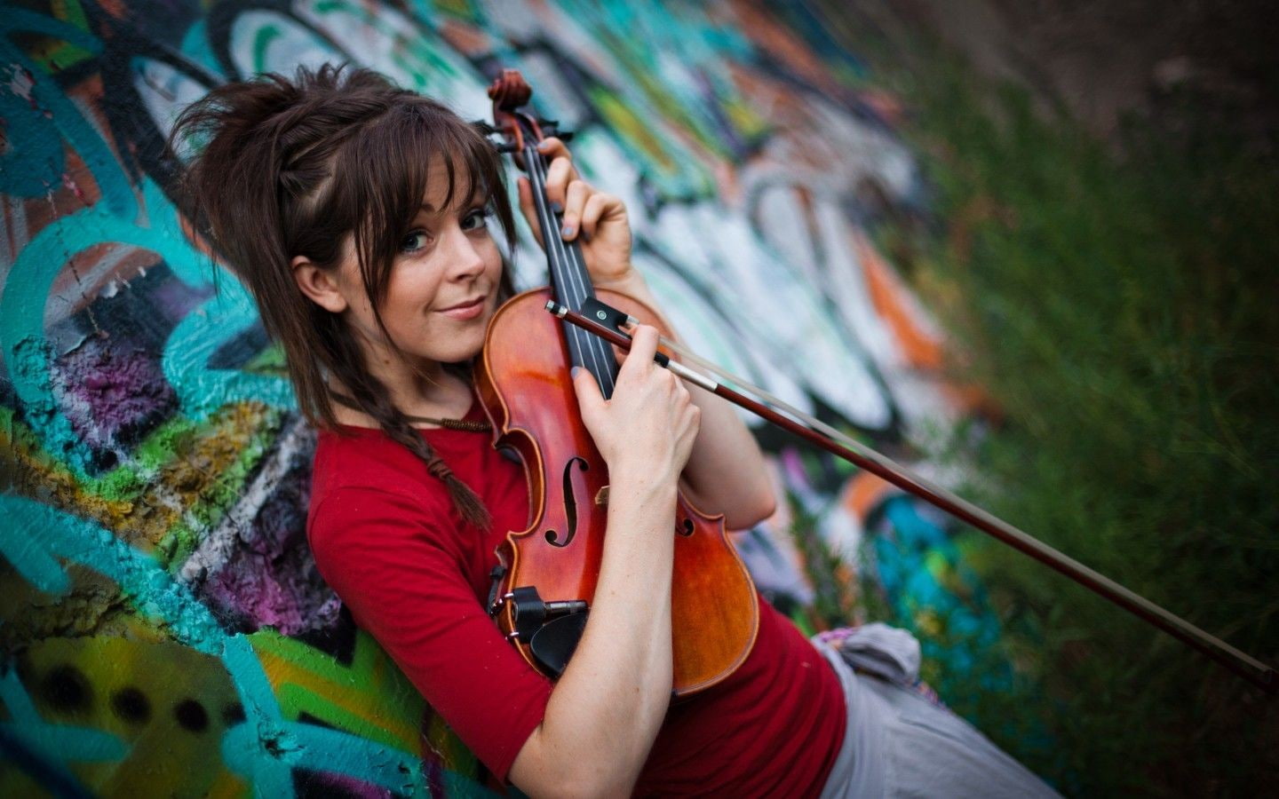 Lindsey Stirling, strings, violin, 720P, women, HD Wallpaper