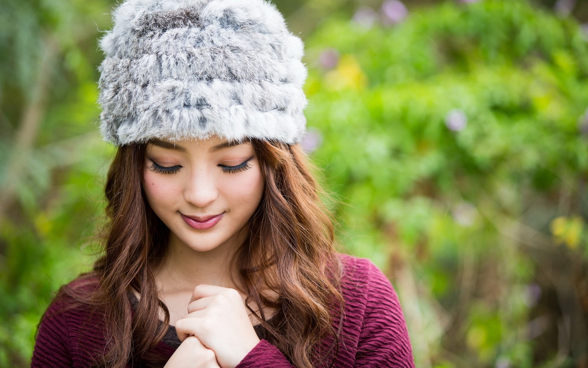 Chinese, Jancy Wong, Bokeh, Wu Kai Sha, Hair, Models, Cap, 1080P, Girl, Asian, Model, Smile, HD Wallpaper