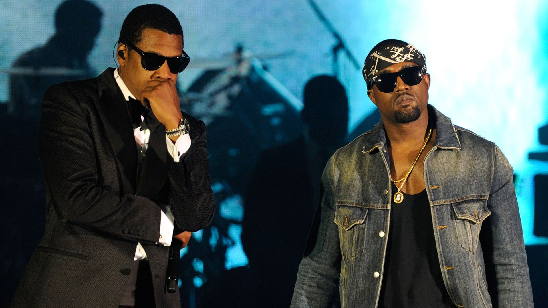 security, Jay-z, nightlife, 1080P, Kanye west, front view, males, mid adult men, night, Glasses, adult, attitude, waist up, communication, arts culture and entertainment, HD Wallpaper