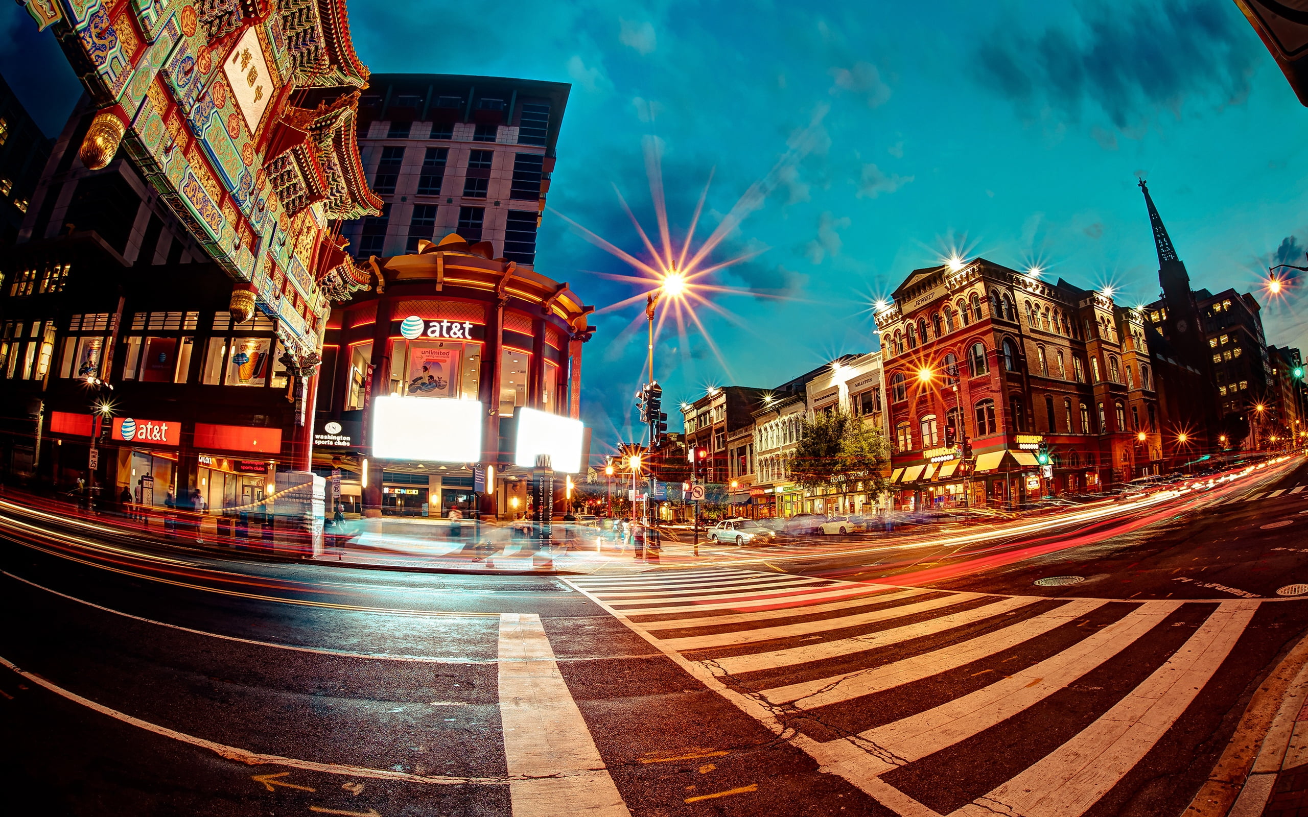 city street, traffic, built Structure, panoramic, building, street Light, symbol, long Exposure, mode of Transport, street, neon Light, cityscape, famous Place, HD Wallpaper
