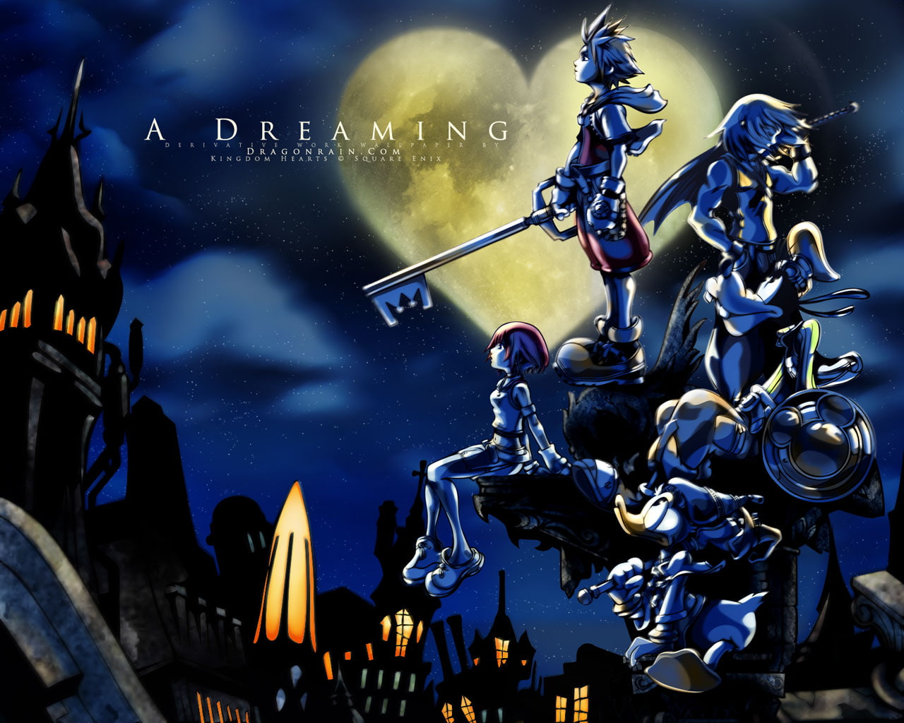 kingdom, hearts, dreaming, hd, cartoon/comic, movie, 720P, blue, anime, HD Wallpaper