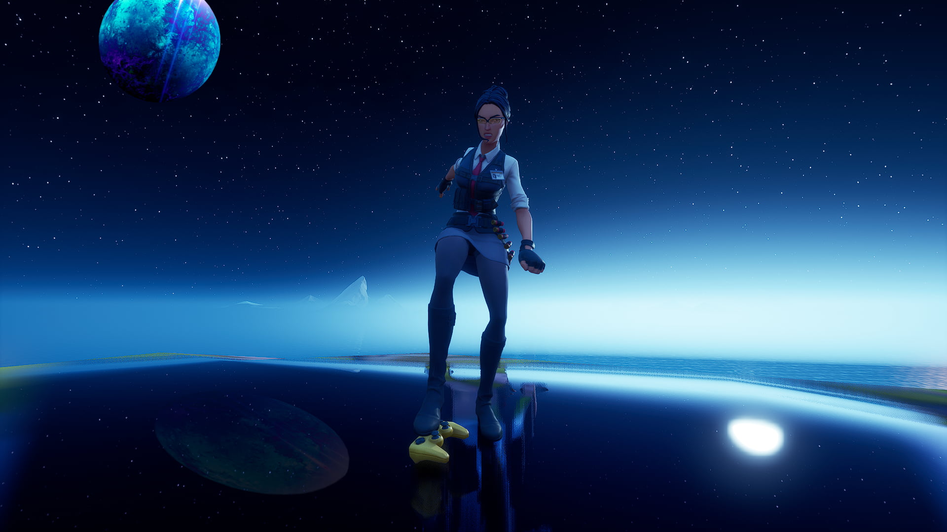 Control, moon phases, night, light graffiti, Fortnite, artwork, 1080P, cloud city, Sky Temple, HD Wallpaper