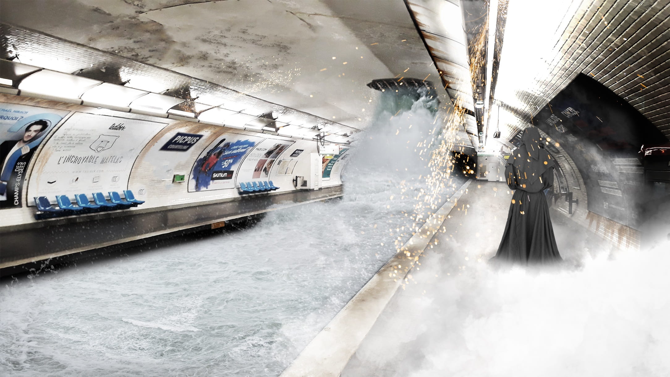 subway, train - vehicle, public transport, chaos, destruction, station, terror, motion, no people, public transportation, transportation, 1080P, on the move, HD Wallpaper
