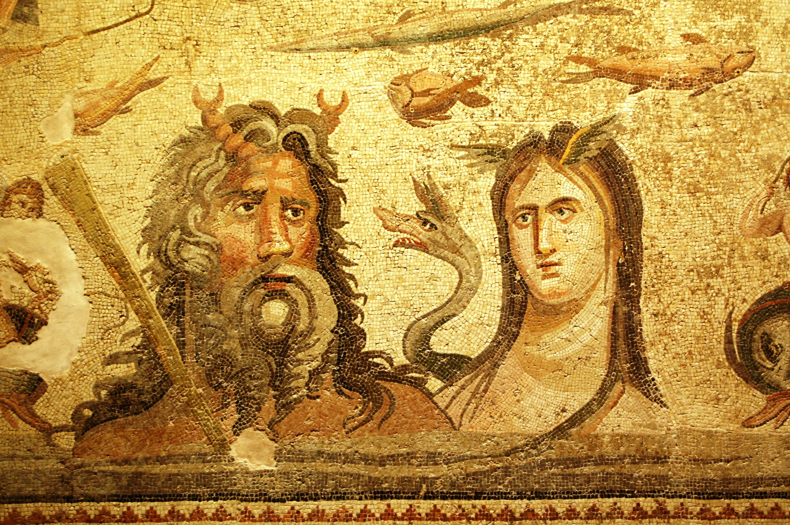 wall, wall - building feature, human representation, day, built structure, ancient civilization, woman, male likeness, mosaic, close-up, craft, mural, carving, HD Wallpaper