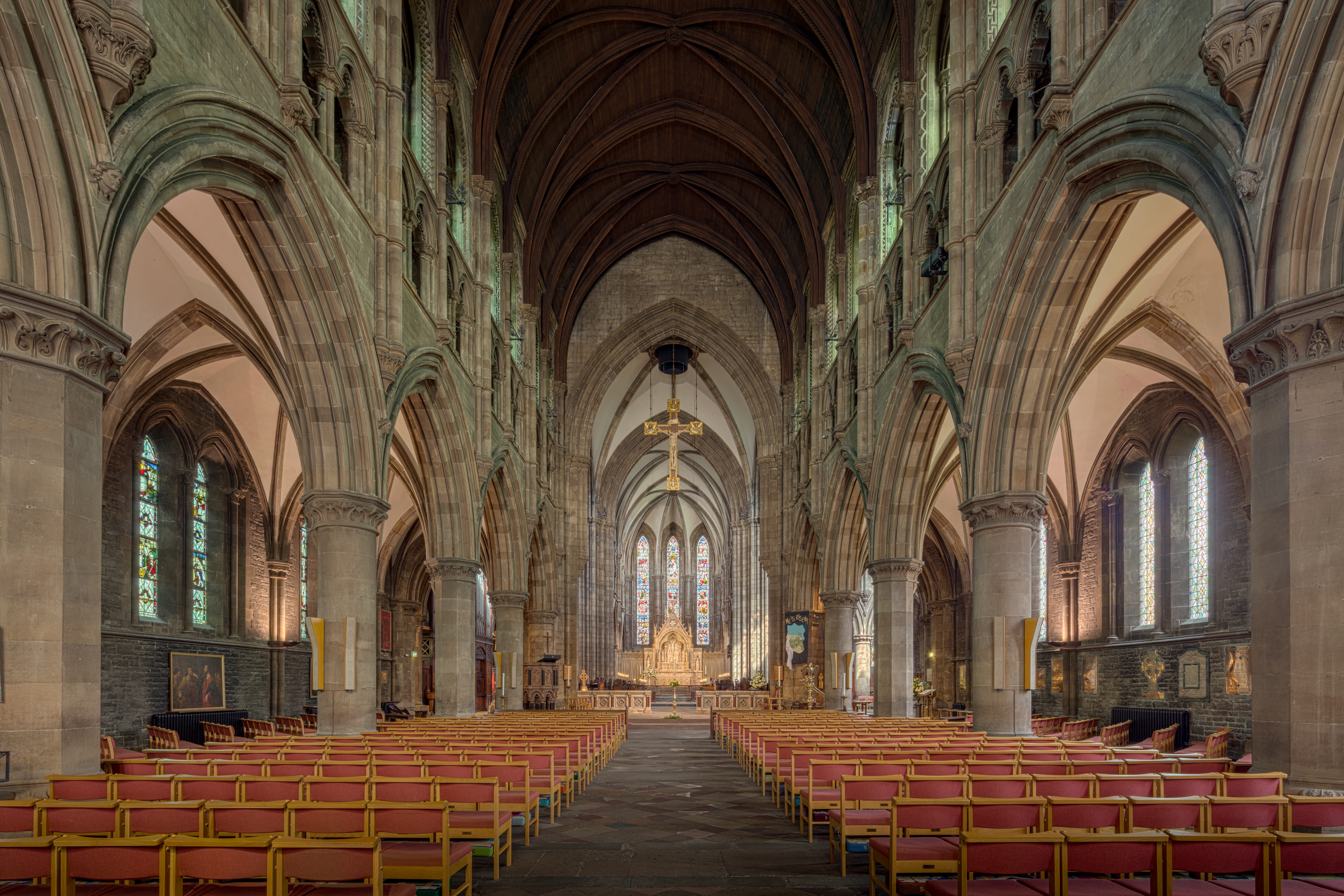 the way forward, edinburgh, seat, architectural column, religion, famous, old, interior, church, holy, indoors, beautiful, belief, no people, day, nave, HD Wallpaper